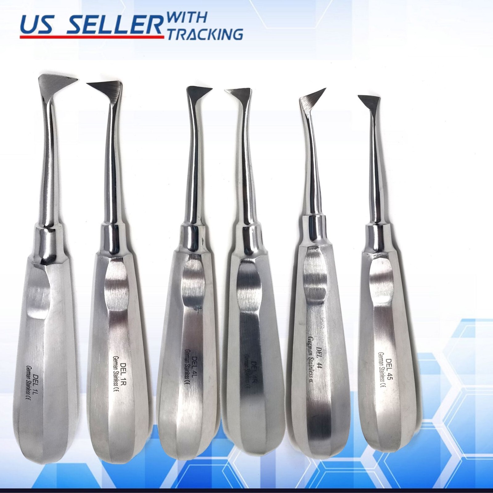 Dental Cryer Elevators Right & Left Oral Surgery Teeth Extraction Surgical Tools