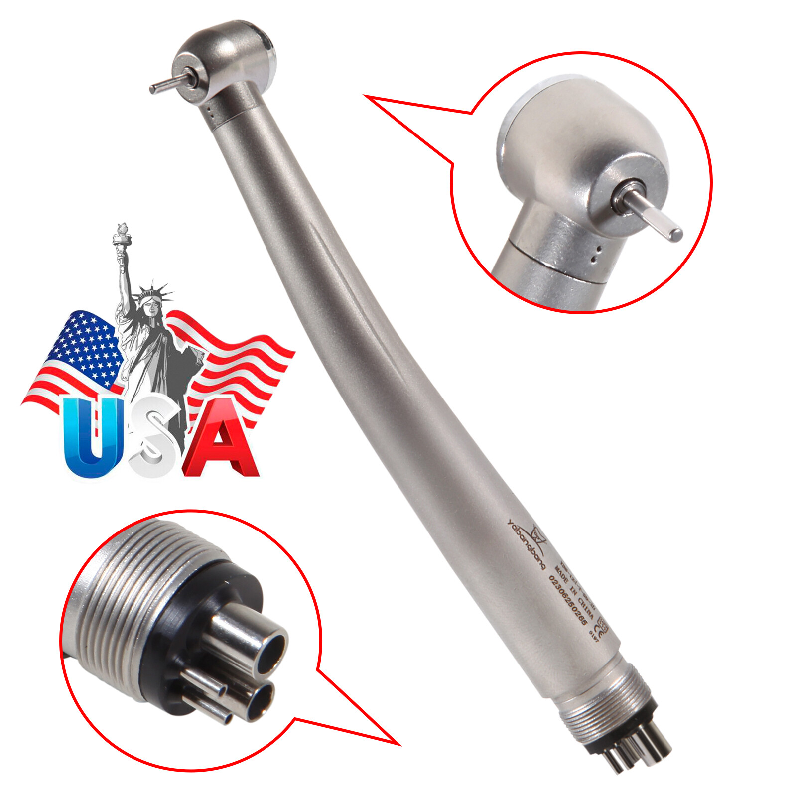 Yabang Dental High Speed Handpiece Push Turbine 4-Hole Fit NSK Pana Max YDAM