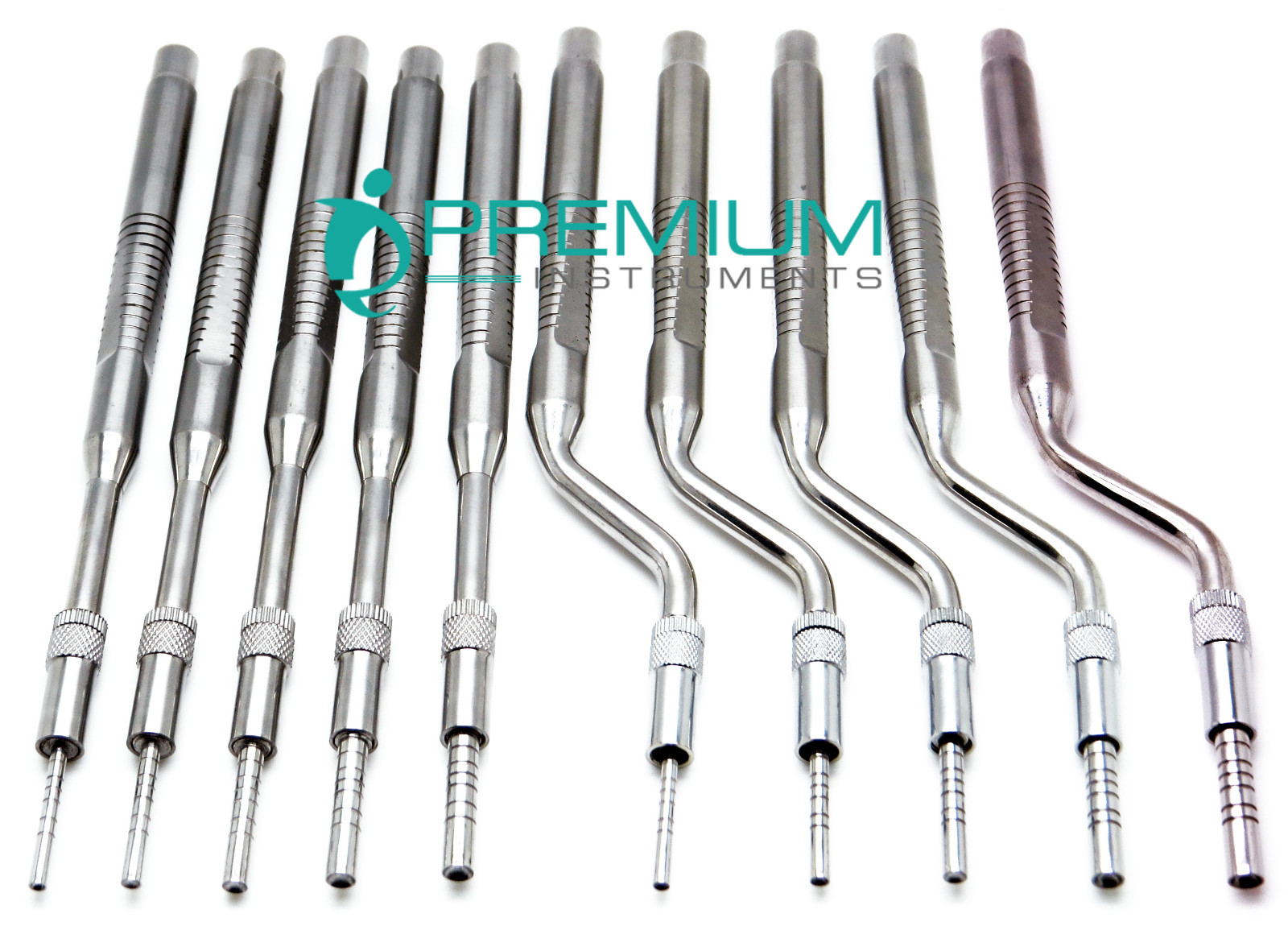 10 Pcs Set Dental Osteotomes Straight & Curved Tip Spreading Surgical Tools