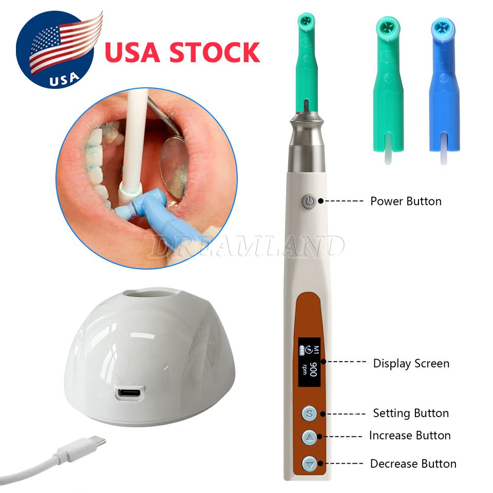 Dental Cordless Hygiene Prophy Handpiece Wireless/100 disposable prophy angle