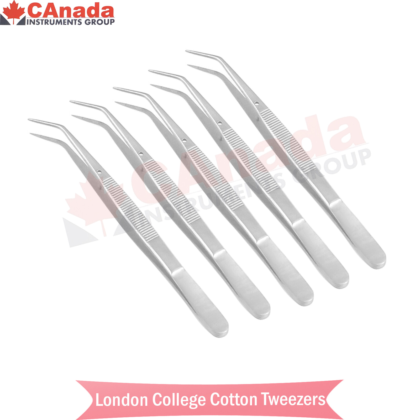 5Pcs Medical Self Locking Tweezers 16cm London College Forceps Serrated Tip