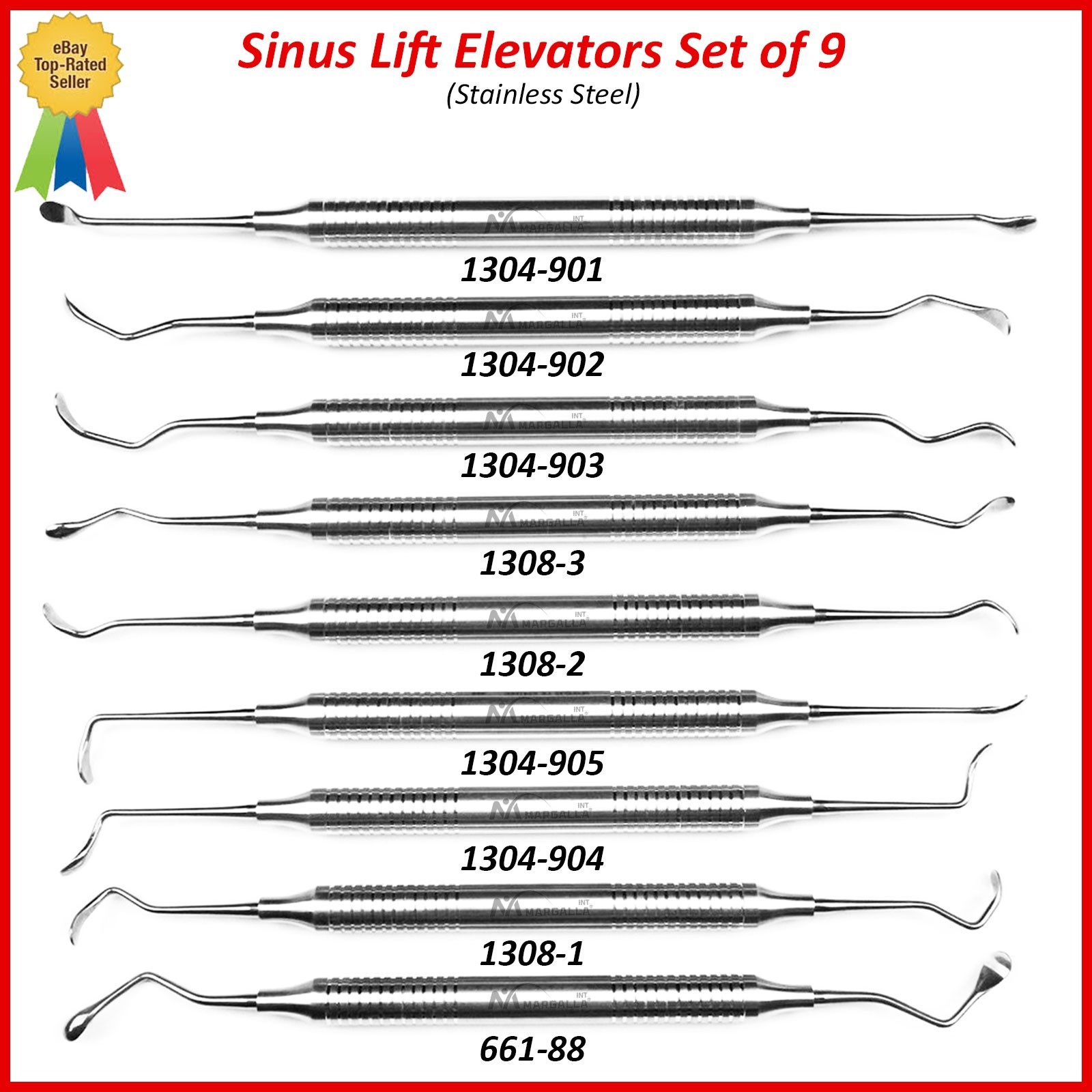 Sinus Lift Elevators Hollow Handle Set OF 9 Dental Implant Oral Surgery Tools CE
