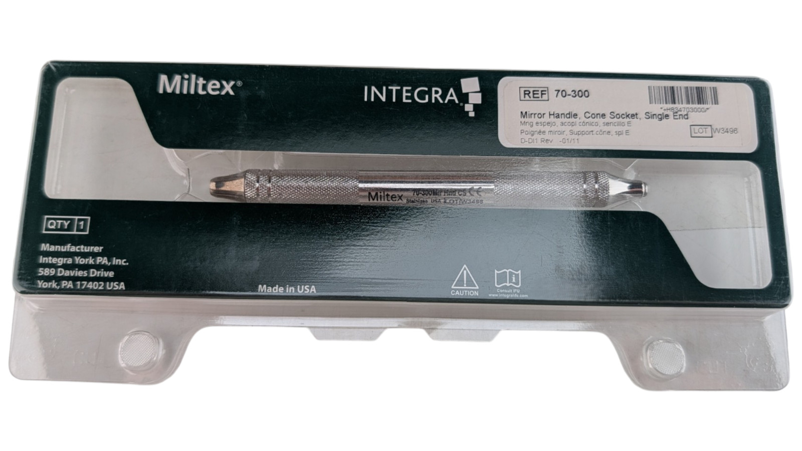Miltex Integra 70-300 Mirror Handle Cone Socket Single End Stainless Size 6