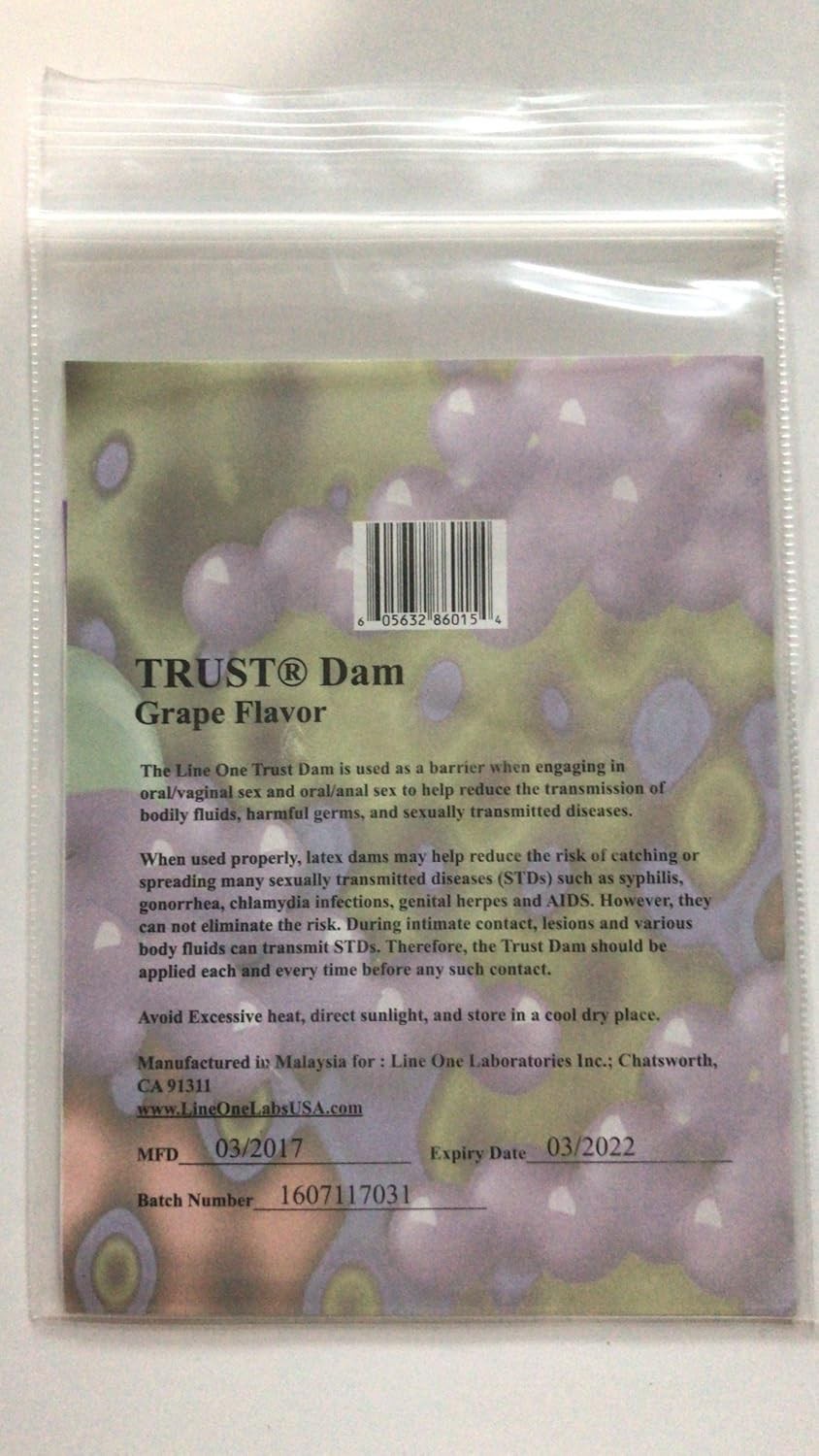 12 Count Flavored Latex Dental Dams – Grape, Strawberry & More for Enjoyment