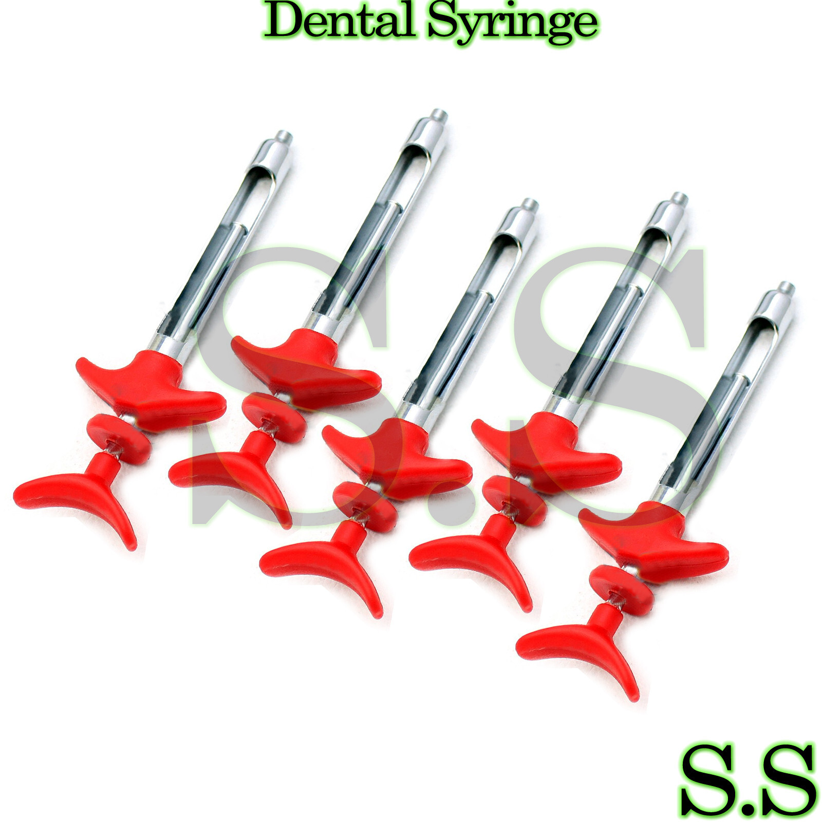 5 Dental Syringe Instrument 1.8ml Self Aspirating Cartridge Syringe -RED