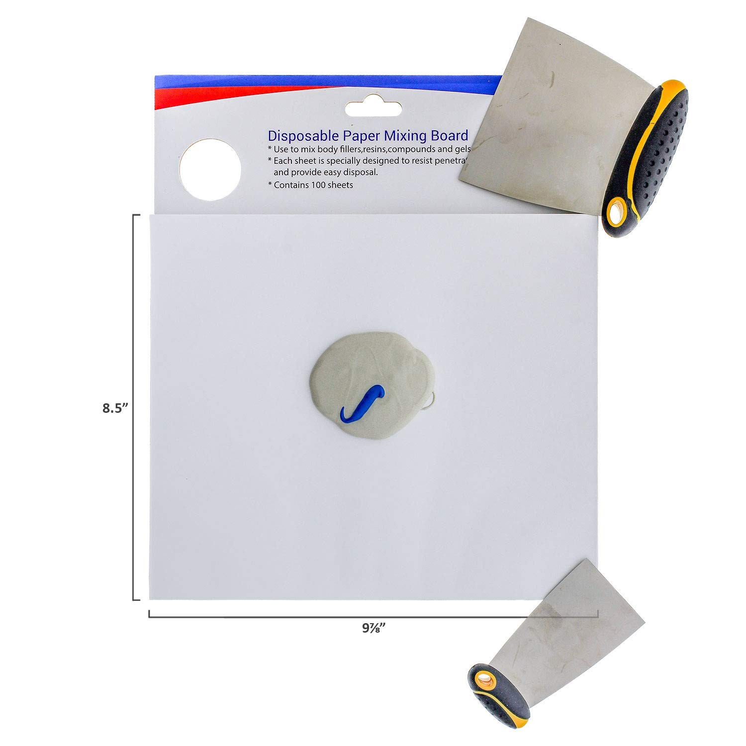 Custom Shop Multi-Layered Disposable Paper Body Filler 10″ x 11-1/2″, White