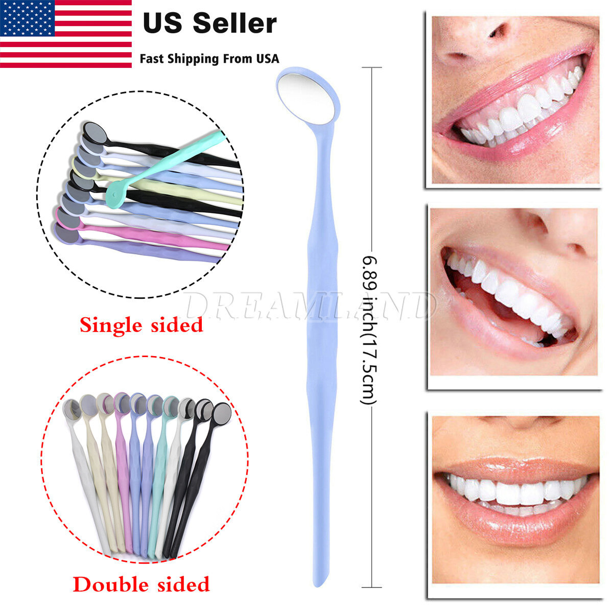 1-10 Pcs Dental Autoclavable PREMIUM Mouth Mirrors Front Surface 7 Colors
