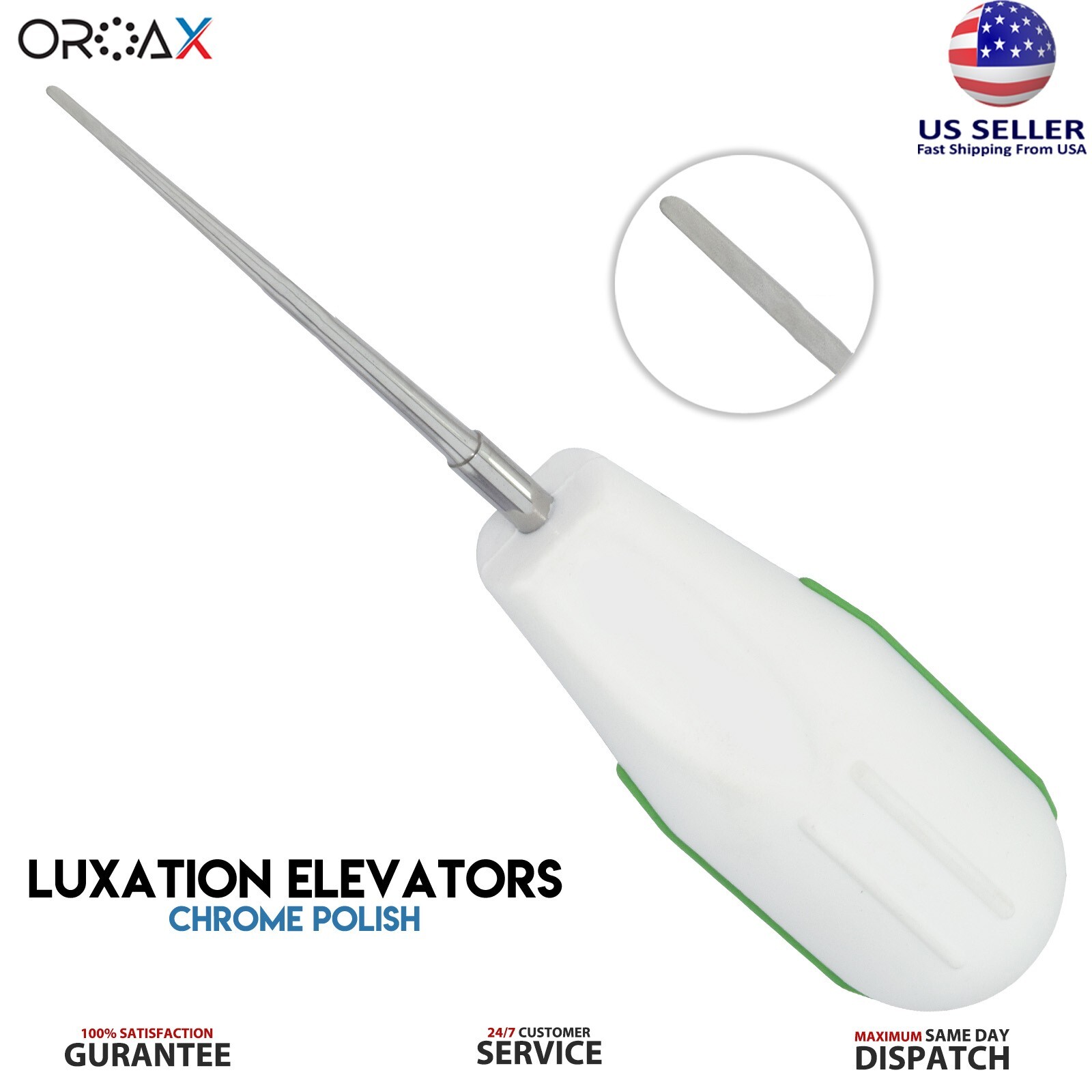 10 Pcs white Dental Root Elevators Oral Surgery PDL Luxating Tooth loosening