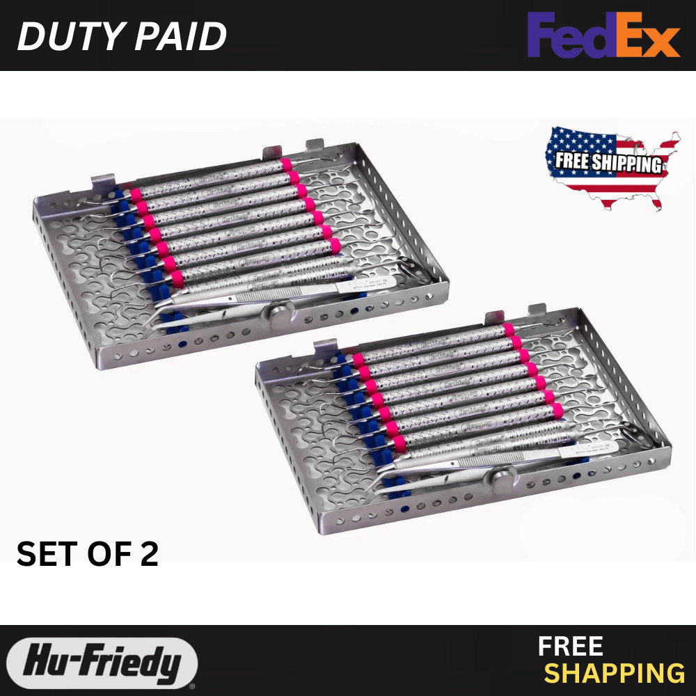 Hu Friedy Dental Hygiene Instruments 2 Set of 10 PCS With 2Sterlization Cassette