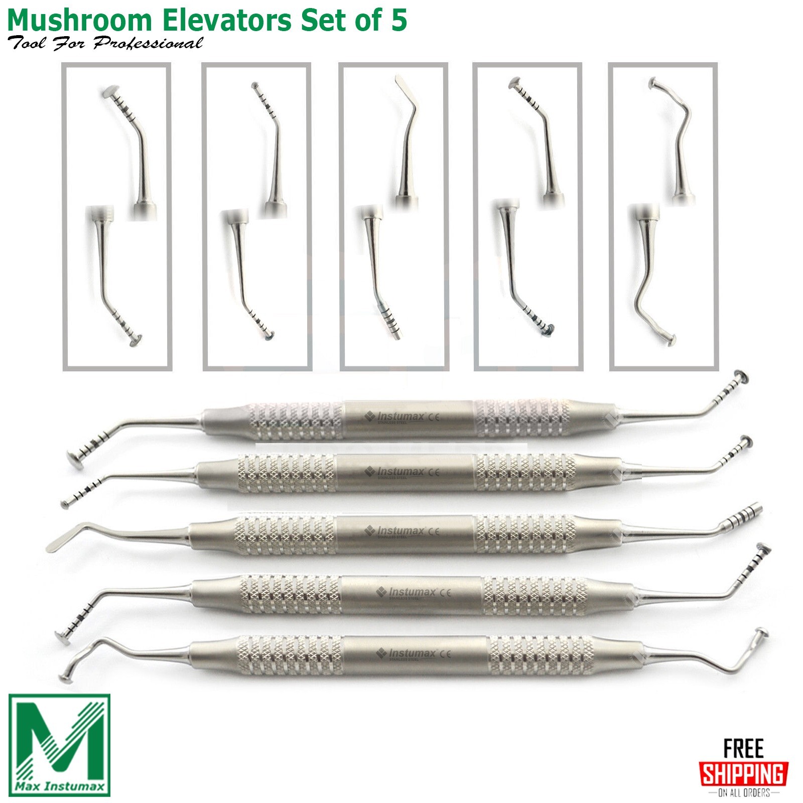 Dental Mushroom Elevators Sinus Lift Implant Oral Surgery Graft Periosteal Set