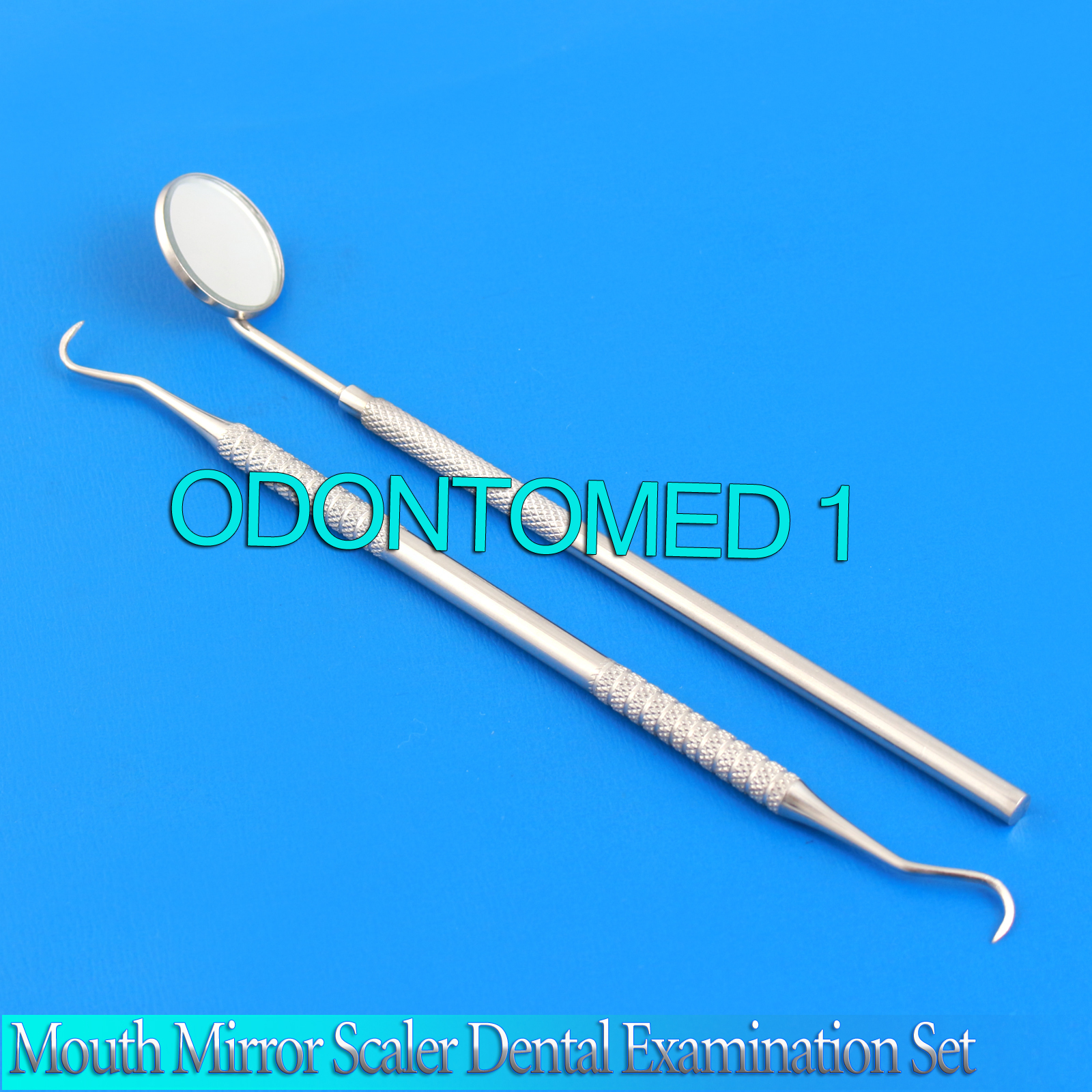 Mouth Mirror No 5 Handle & Sickle Scaler Dental Examination Tool Kit New PR-230