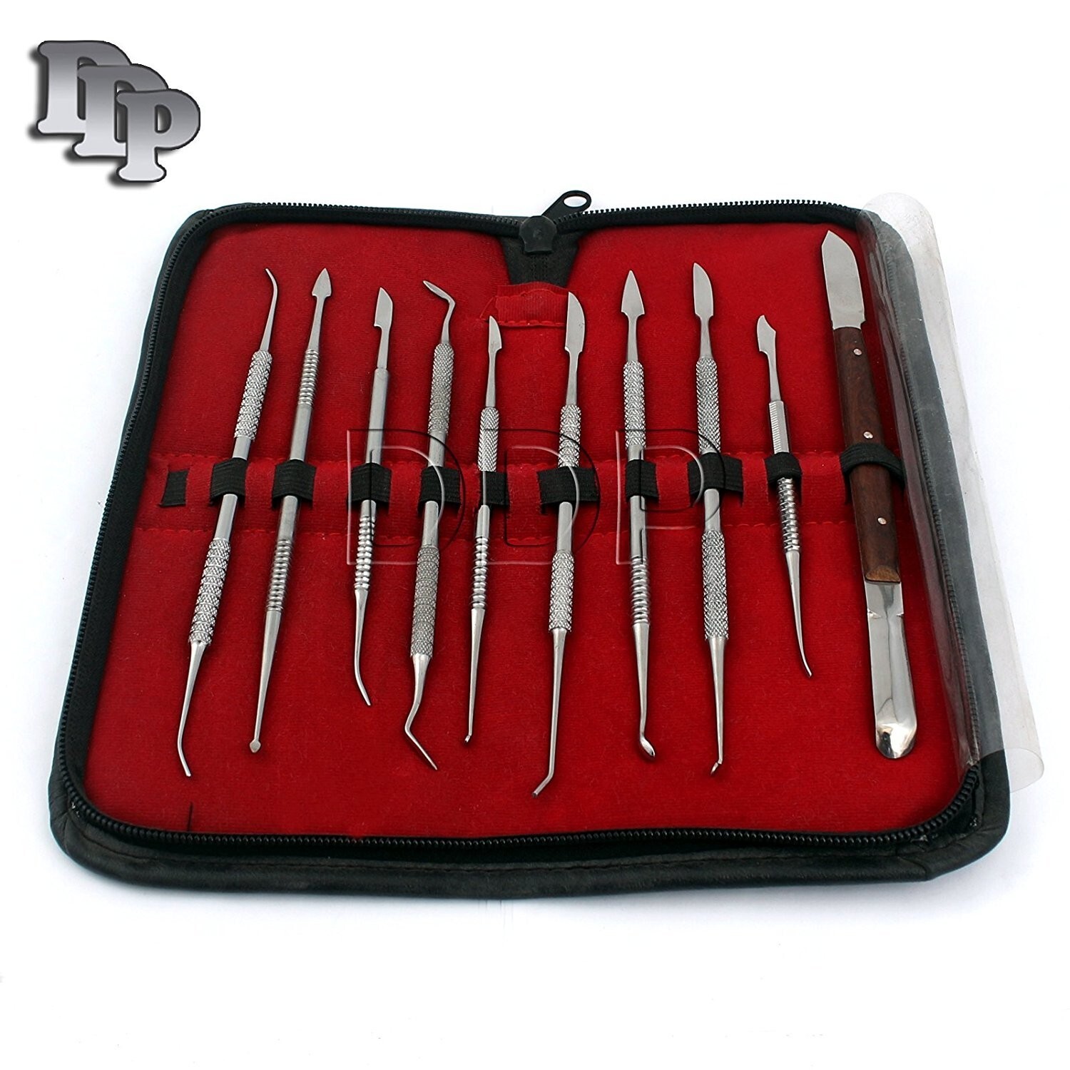 10 Pcs Set Dental Lab Equipment Wax Carving Tool Surgical Dental Instruments Kit