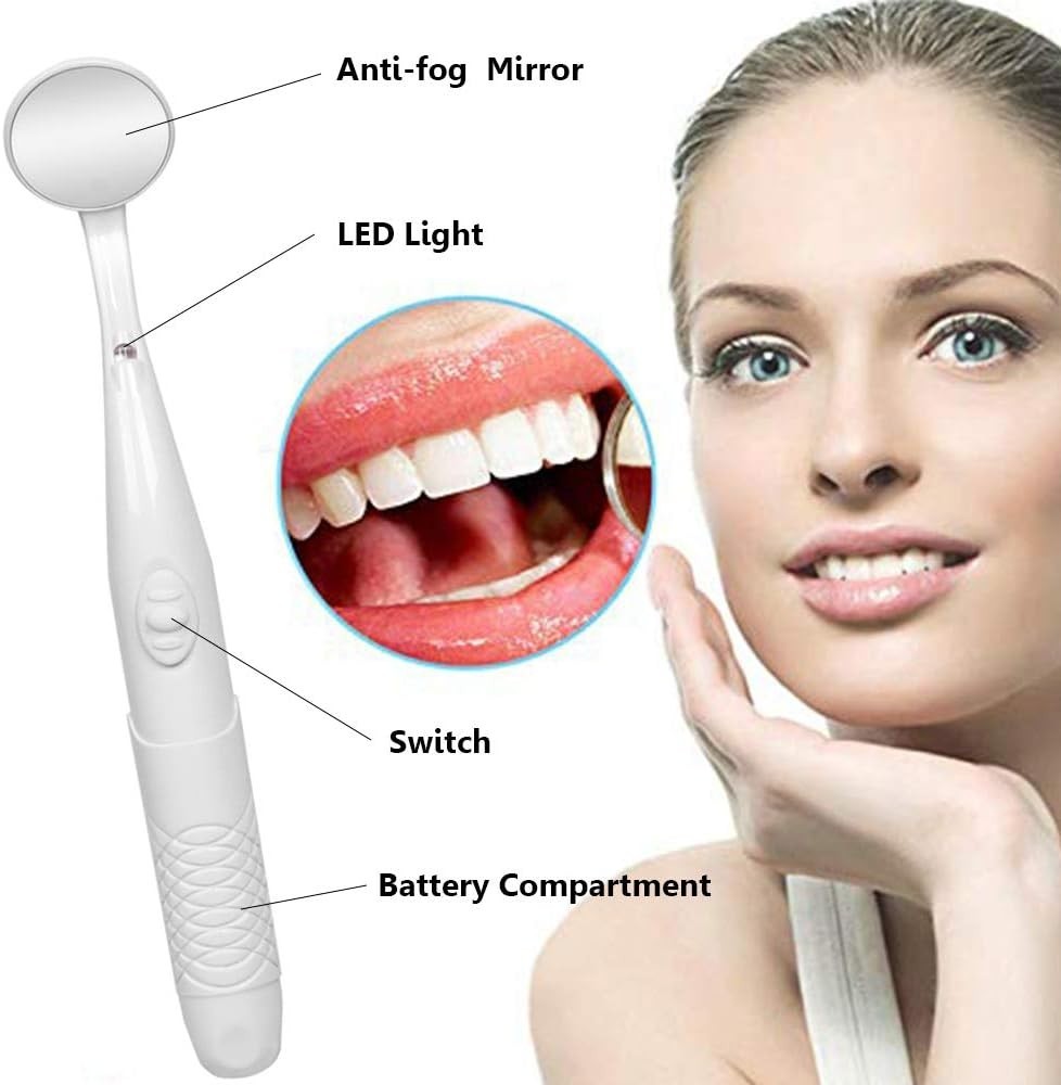 Compact Rectangular Dental Mirror with LED Light – Your Essential Oral Care Tool