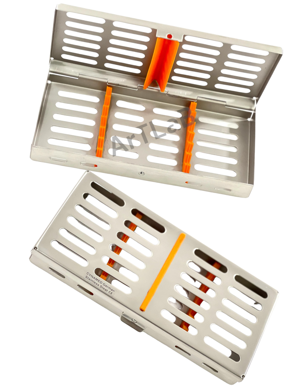 2 GERMAN DENTAL AUTOCLAVE STERILIZATION CASSETTE RACK BOX TRAY FOR 7 INSTRUMENT