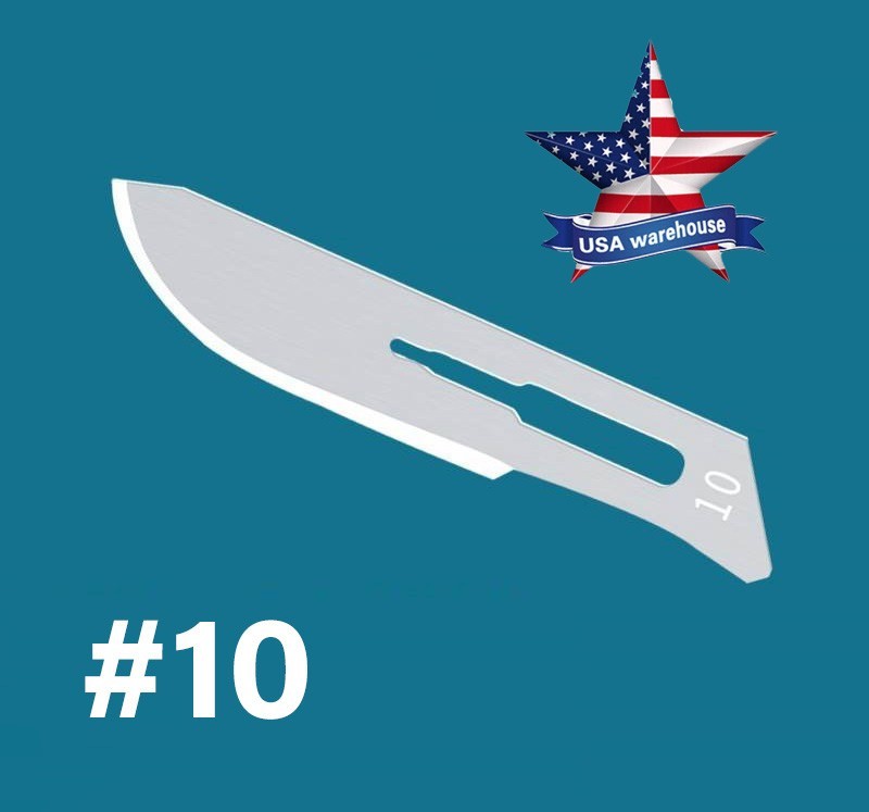 100 Sterile Surgical Blades Medical Dental Tools #10/11/15/22/24/60 Carbon Steel
