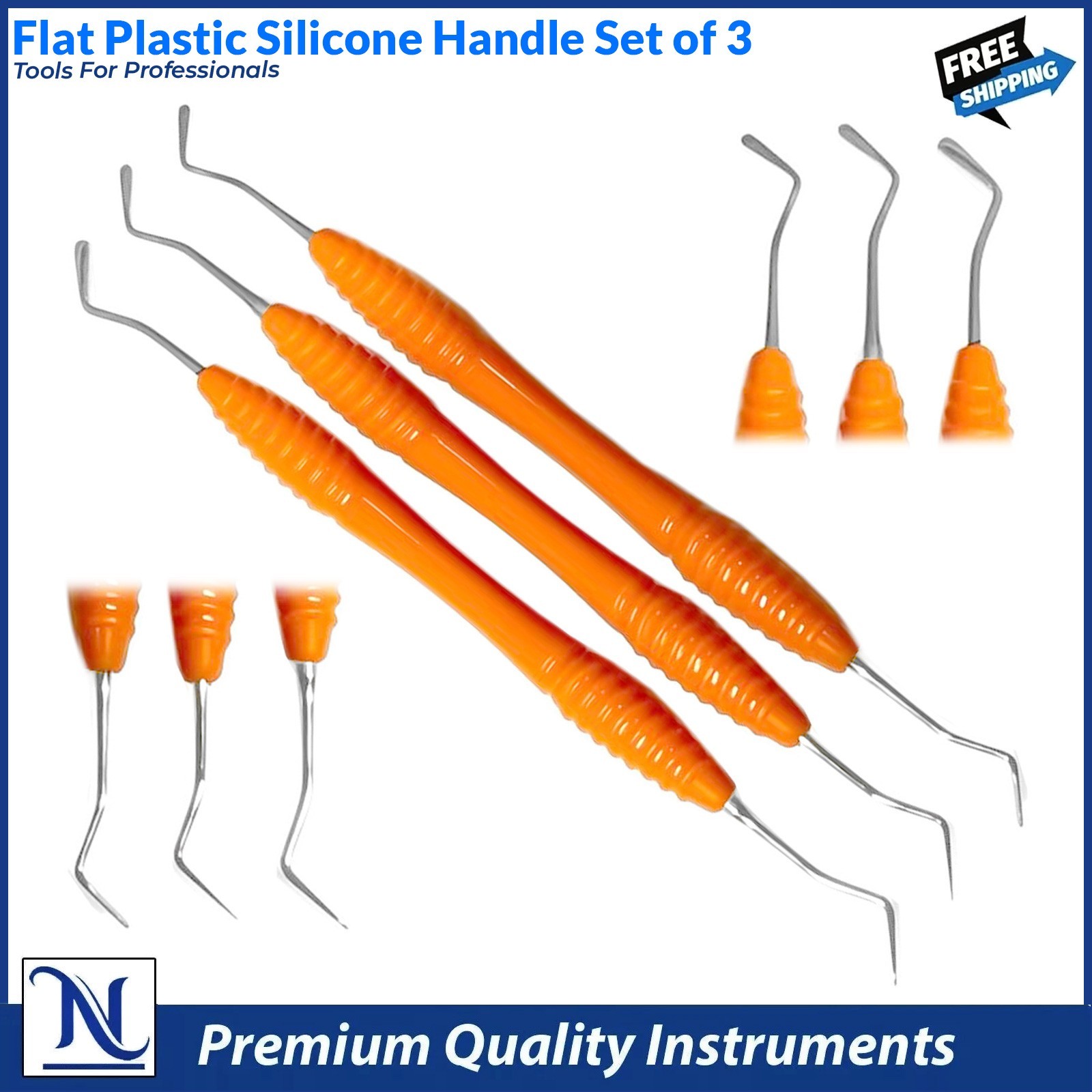 Silicone Handle Instrument Dental Flat Plastic Filling Instrument Composite