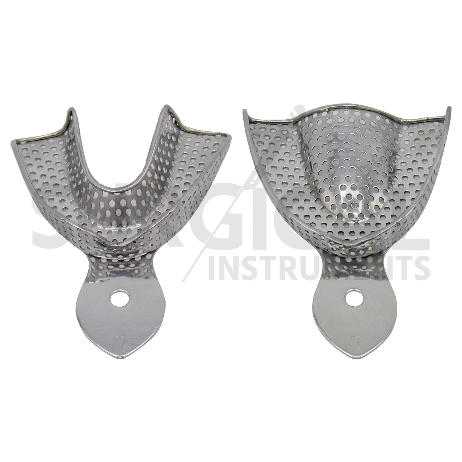 10 Metal Dental Impression Trays Perforated Upper & Lower Endo Instruments
