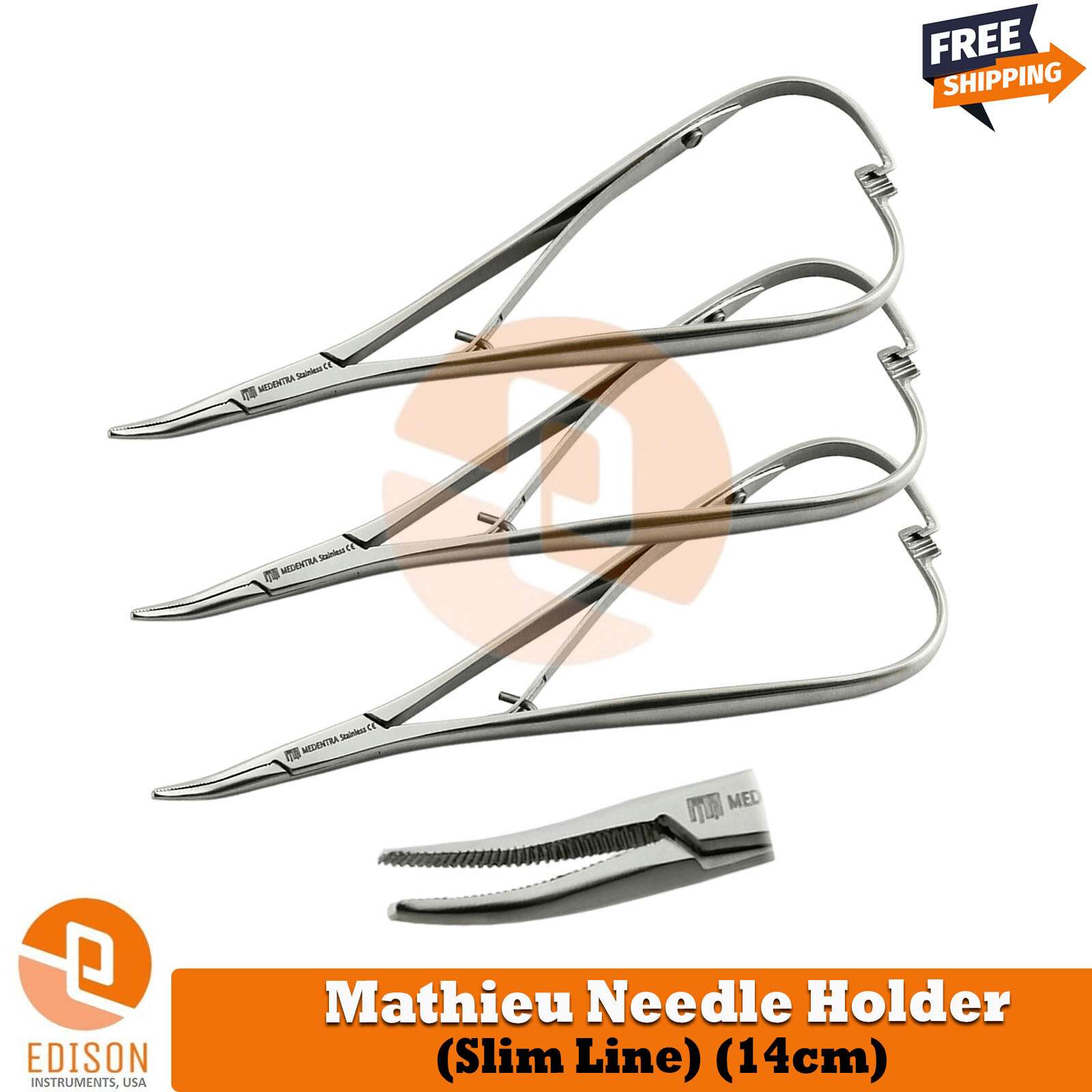 3Pcs Orthodontic Mathieu Needle Holder Smaha Curved Dental Ortho Ligature Pliers