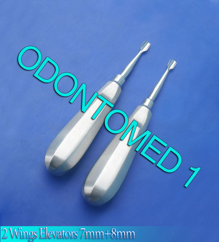 SET OF 2 WING WINGS WINGED DENTAL ELEVATORS 7MM 8MM