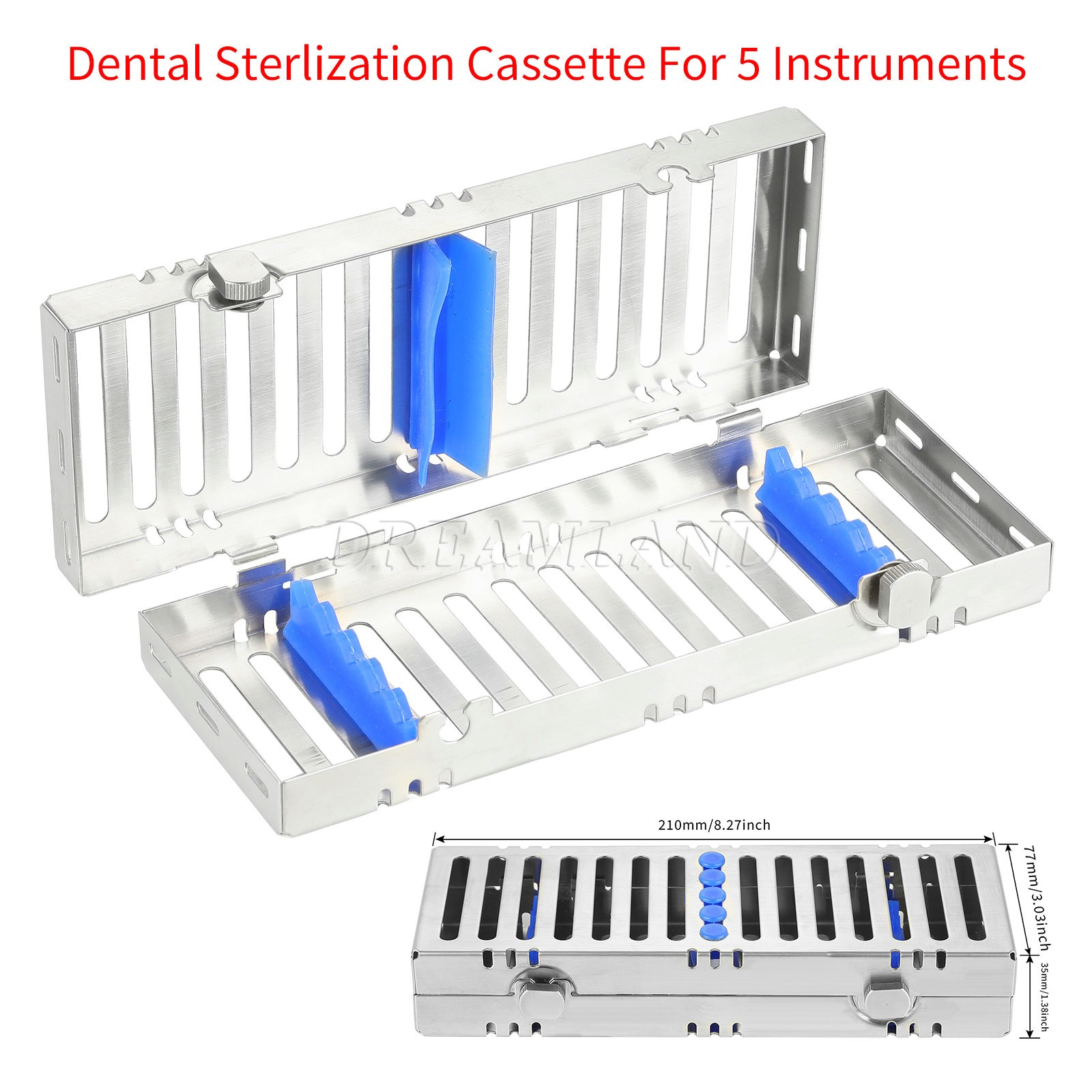 Premium Dental Autoclave Sterilization Cassette Rack Box Tray For 5 Instruments