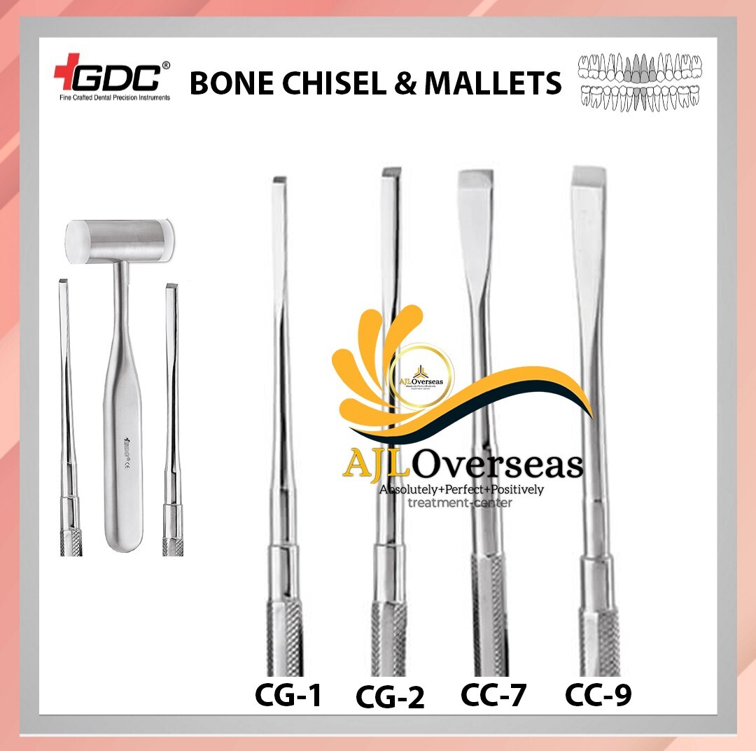 GDC Bone Chisel Chandler CC-9,CC-7 & Gradner CG-1,CG-2 Set Of 4pc Free Shipping