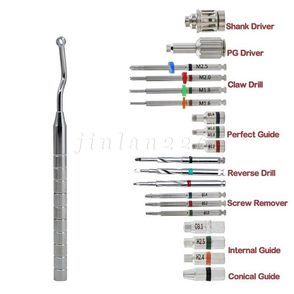 Universal Implant Screw Removal Tool Kit Fractured Claw Reverse Drill Guide