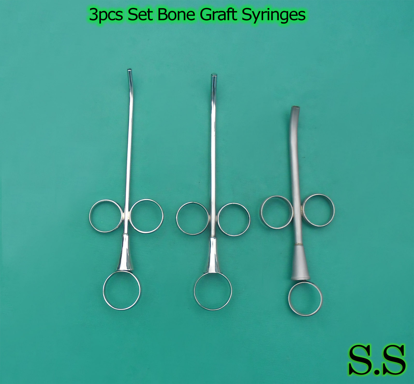 New 3pcs Set Bone Graft Syringes 3mm,4mm & 5mm Dental Instruments