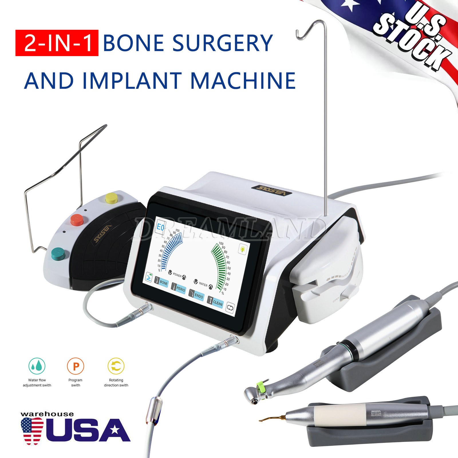 SKYSEA Dental Piezo Motor Surgery & Implant Device 2 IN 1 Bone Cutter Touch