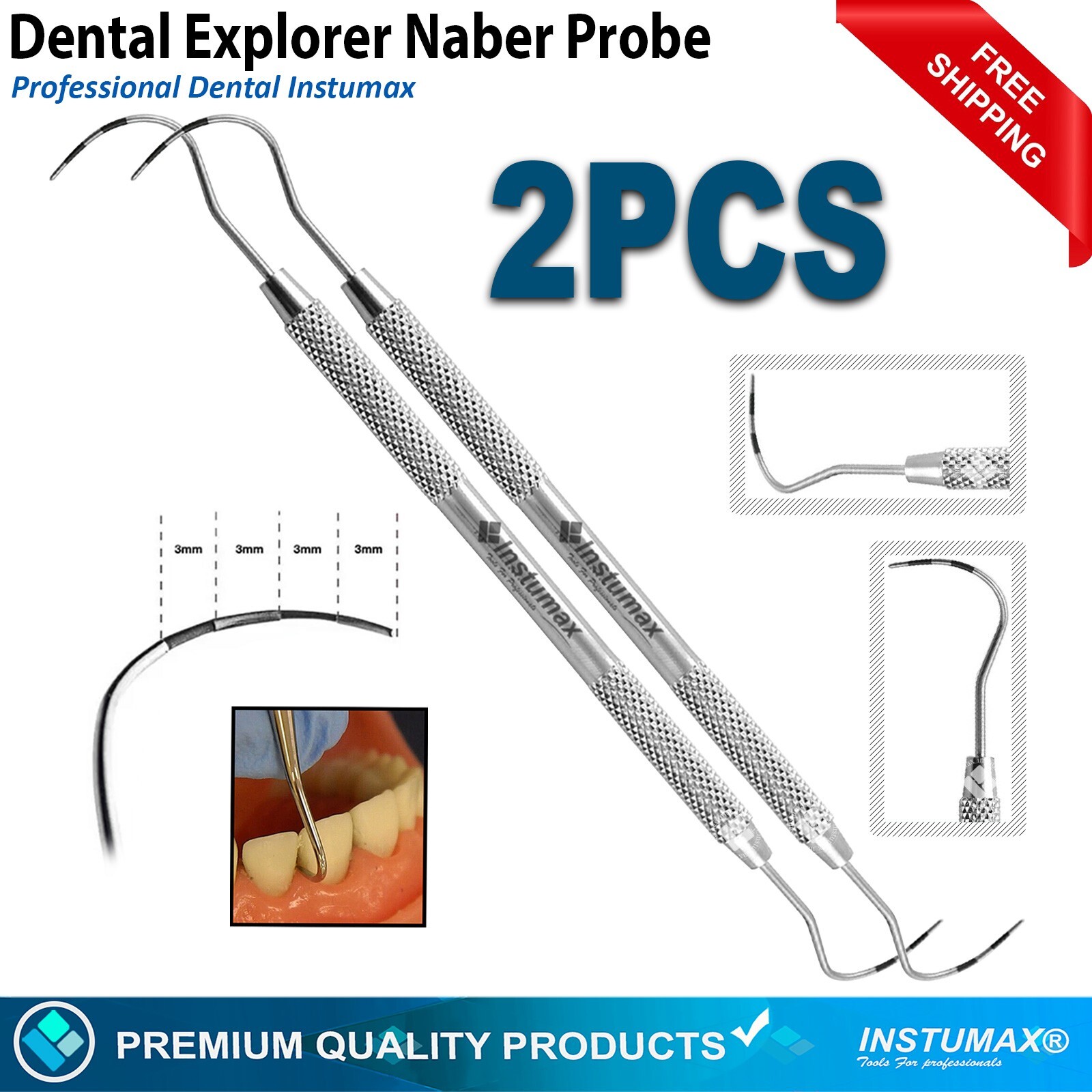 Dental Nabers Probe Periodontal Diagnostic Depth Furcation Lesions Color Coded
