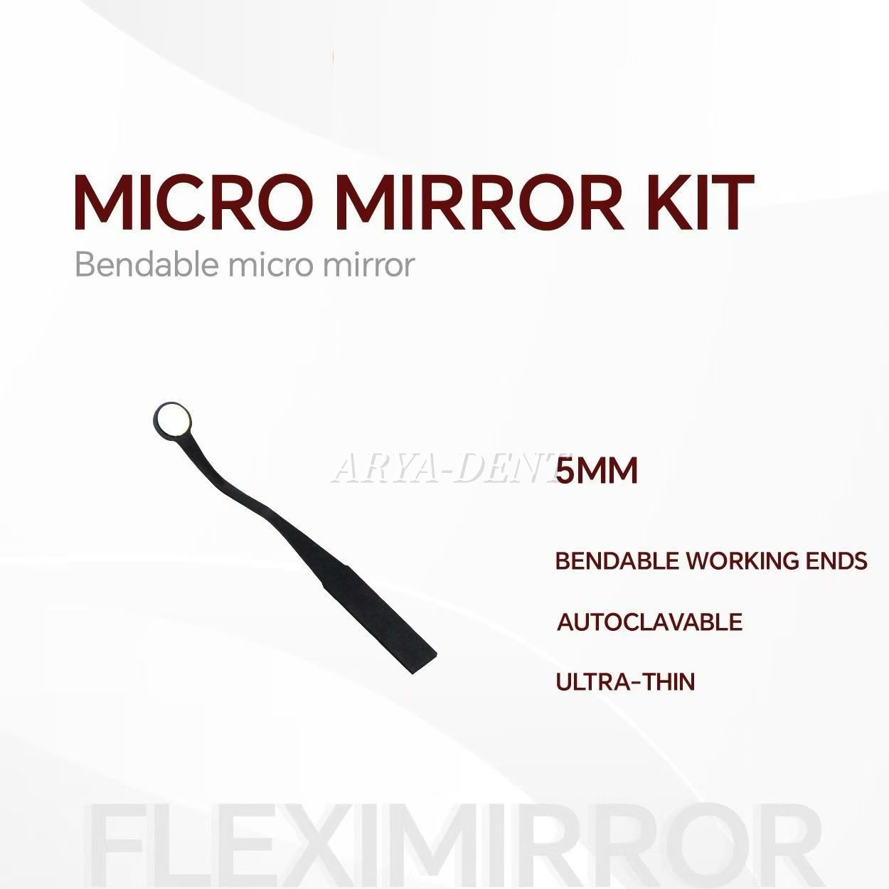Dental Micro Mouth Mirror Reflector Detachable Handle Flexible Odontoscope Set