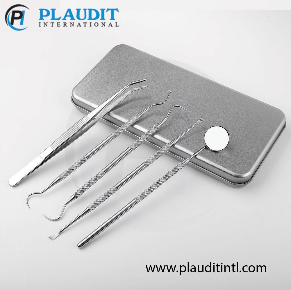 Dental Instruments Set 5 Pieces S. Steel Dental Kit Surgical Clean Tools