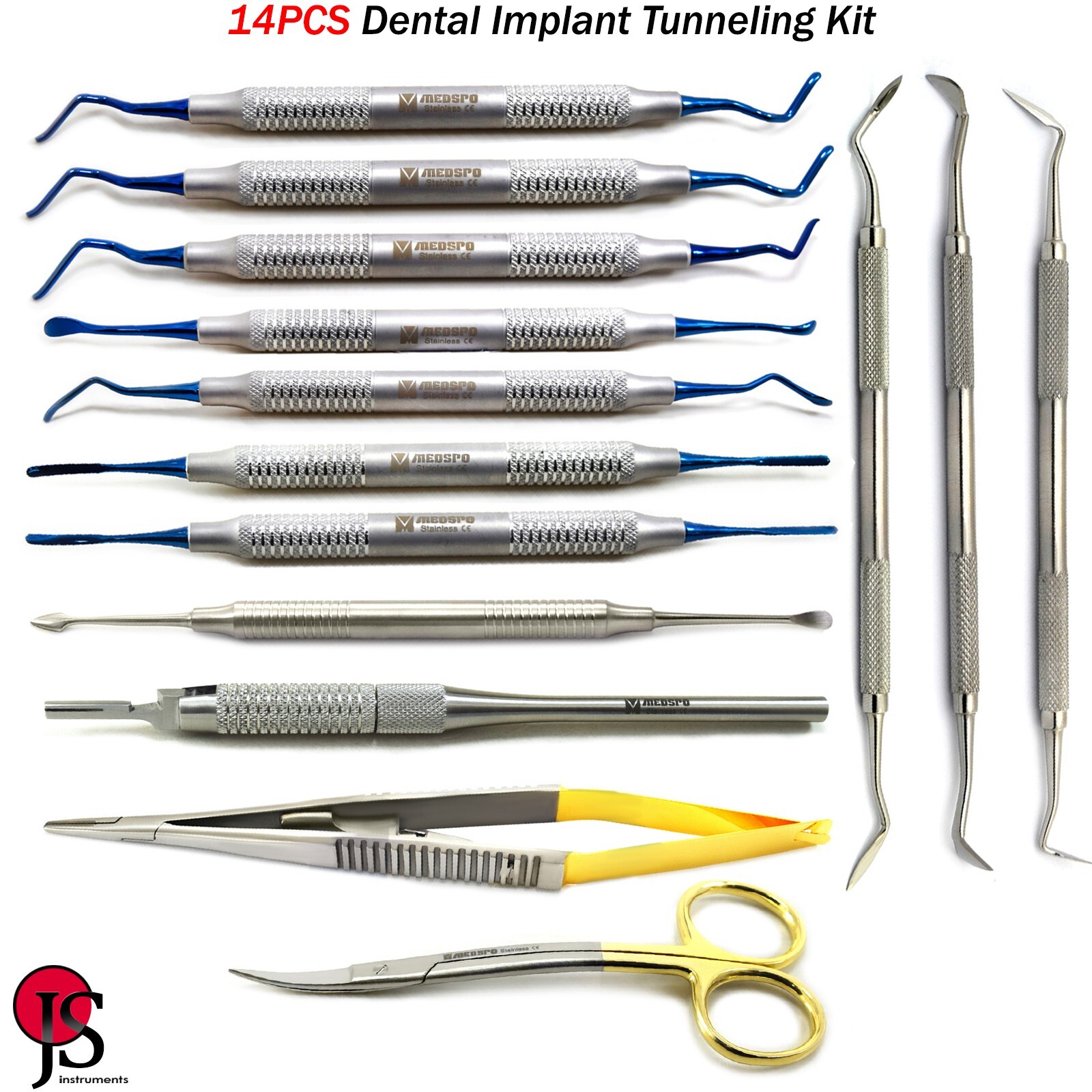 Dental Implant Gum Graft Sinus Tunneling Gingivectomy knife Periodontal Scissors