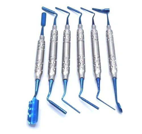DENTAL BONE GRAFT PACKER SET 6 Grafting Plugger Scoop Inplant Titanium