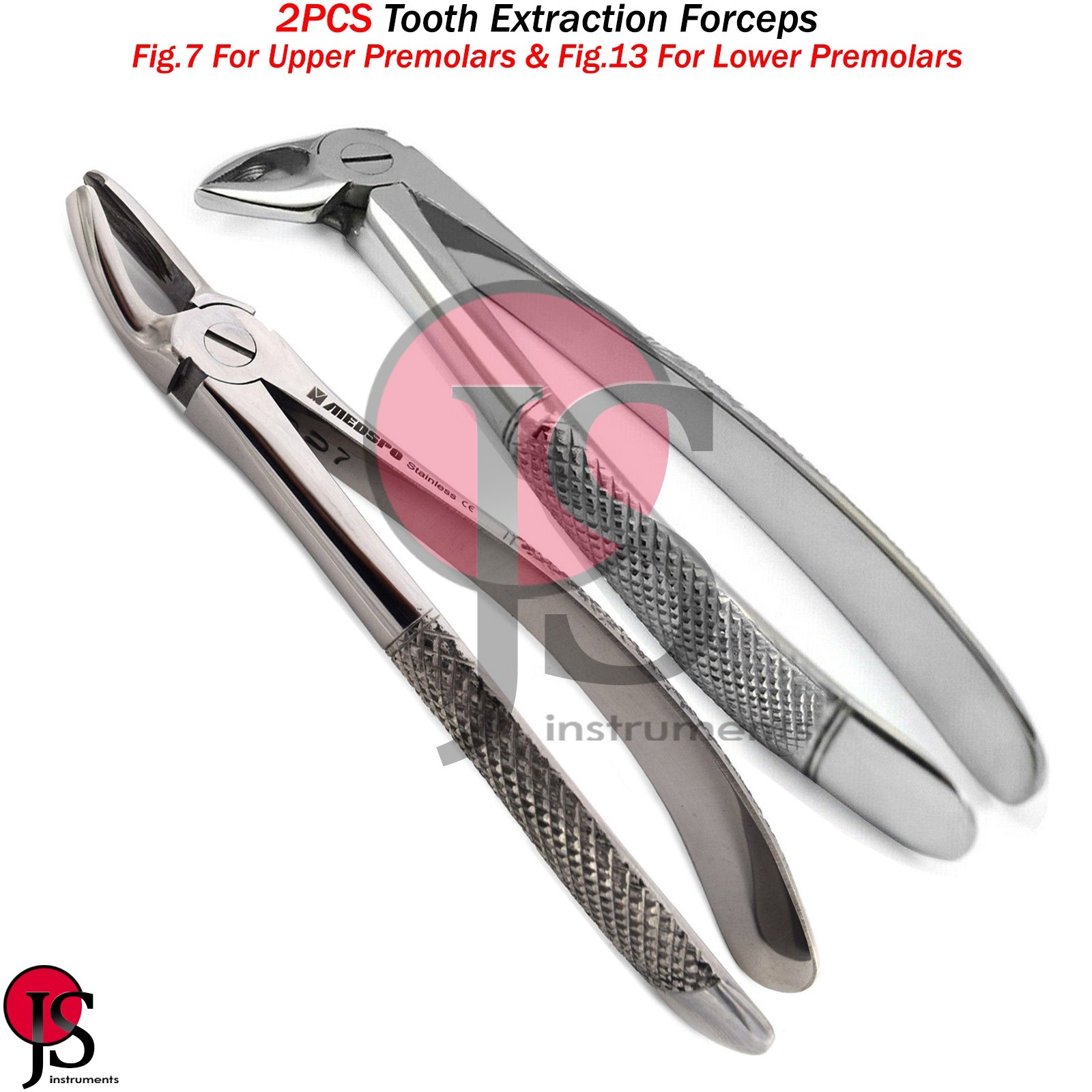 Dental Surgical Tooth Extraction Forceps Upper Lower Premolars Teeth Remover X2