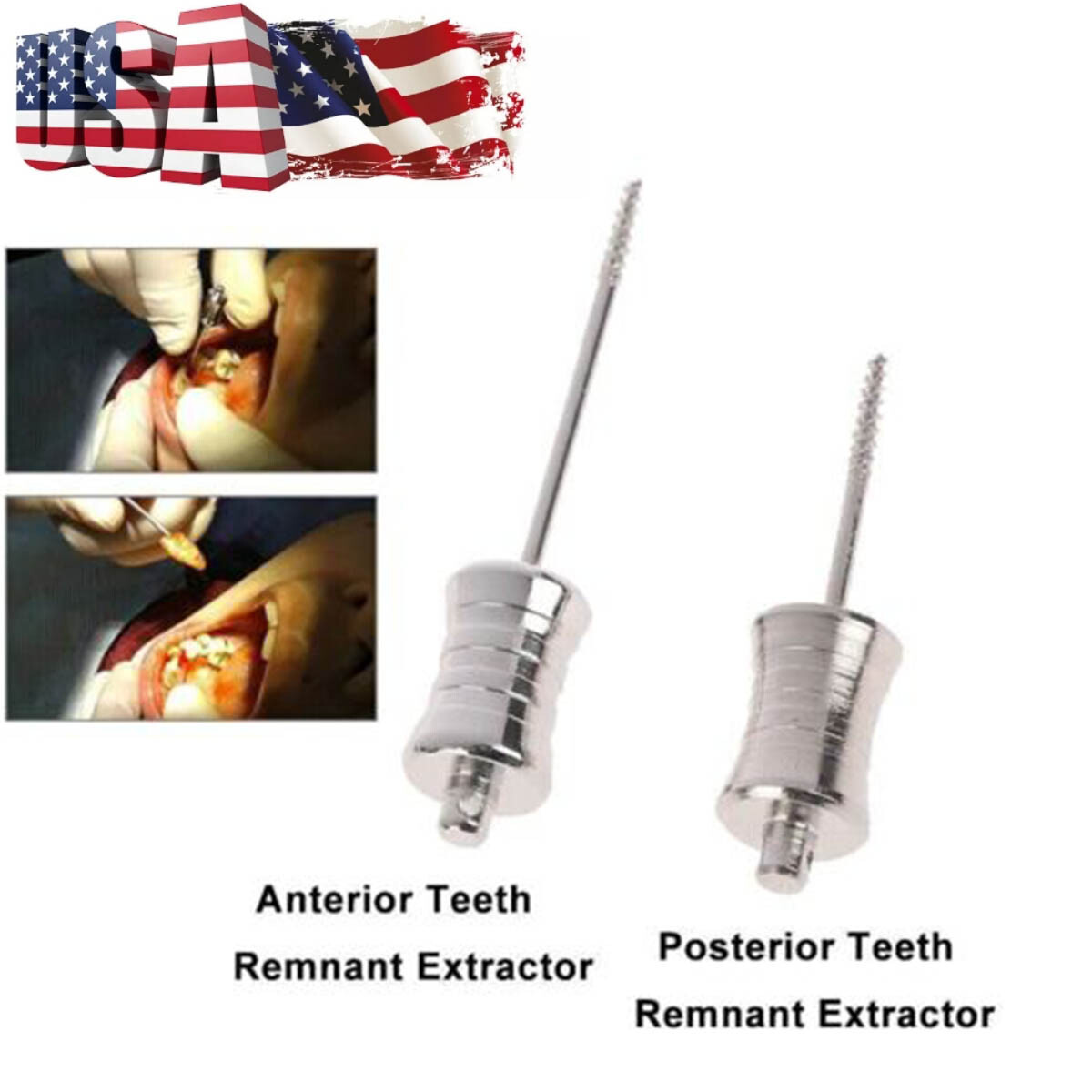 2PCS Dental Tooth Extraction Elevator Apical Root Tip Extractor Forcep Fragments