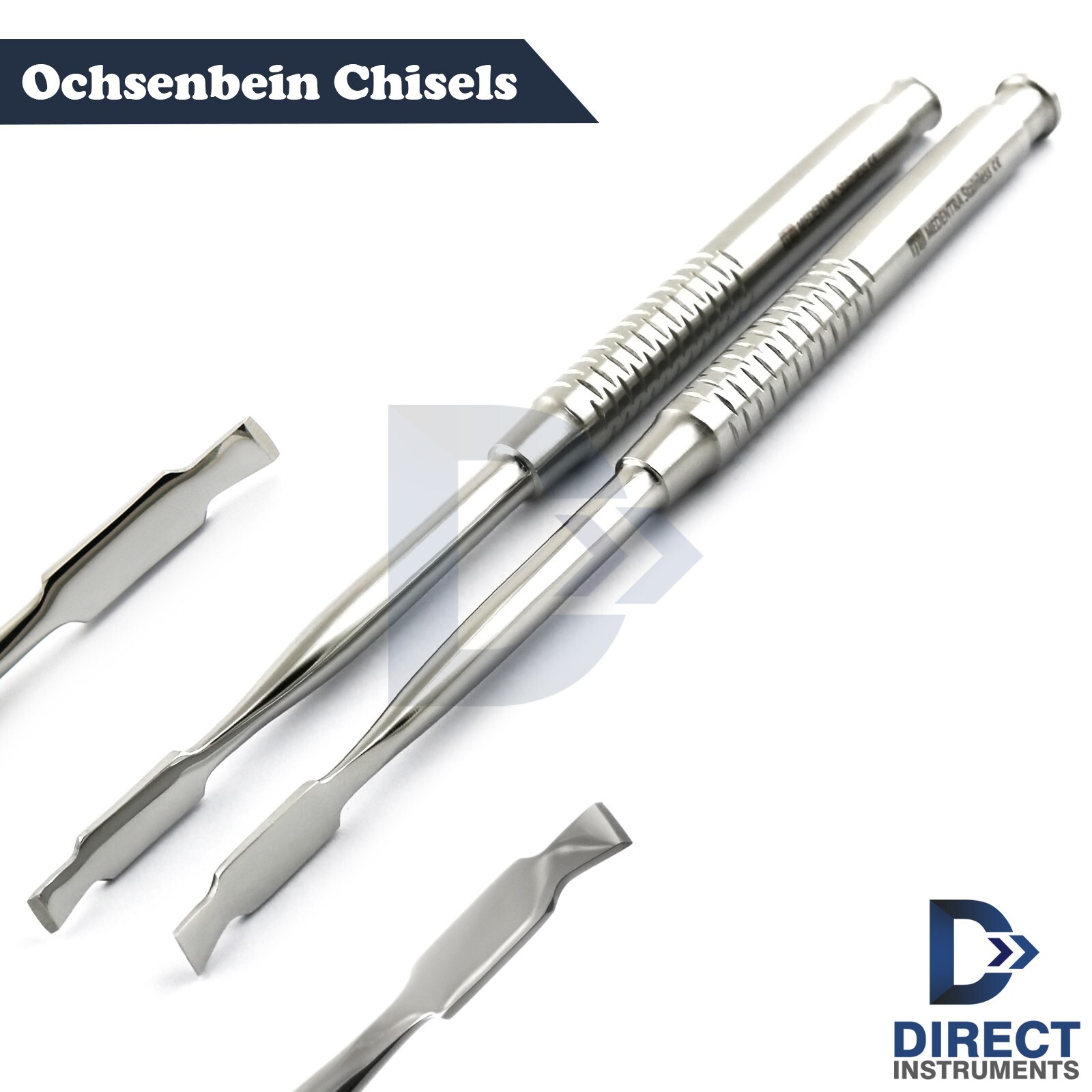 Set of 2 Dental Ochsenbein Chisels Periodontal Bone Reshaping Scraper 5mm