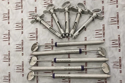 Lot of 10 Pcs Hu Friedy Dental instruments 5 syringes 5 mouth mirrors.