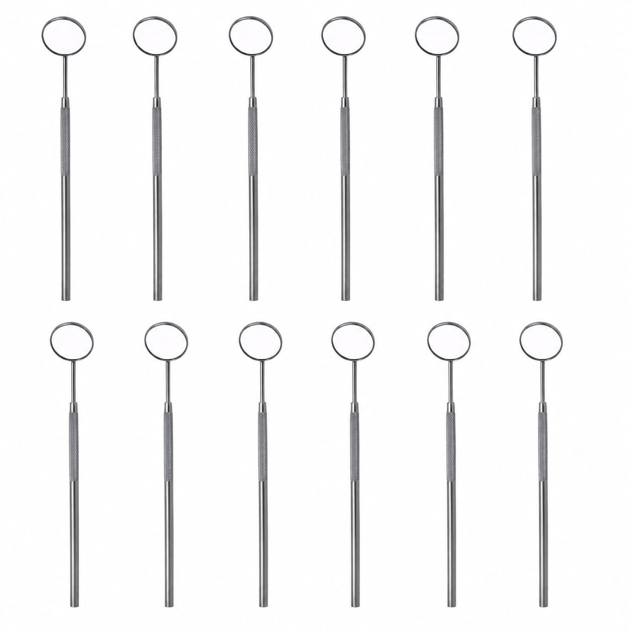 12 Pcs Dental Mouth Mirror #5 w/Handle Dental Instruments Stainless German Grade