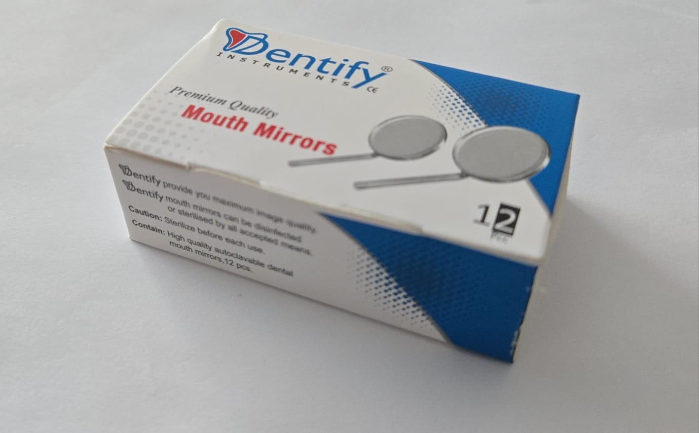 12 Pieces Dental Stainless Steel Mouth Mirrors 6# simple Stem Autoclave able New