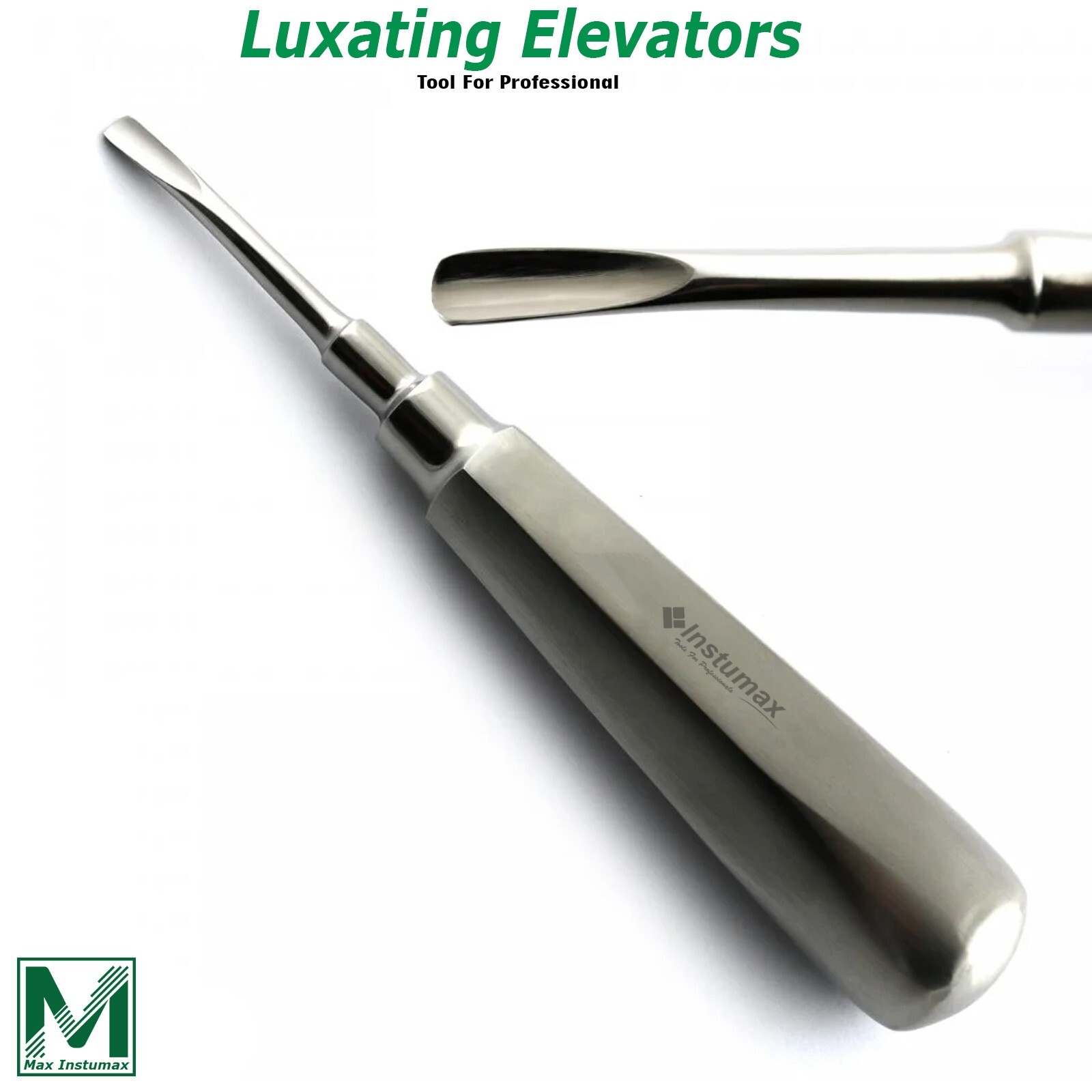 Set Of 6 Dental Luxating Elevators Straight Curved Shank Surgical Extraction Kit