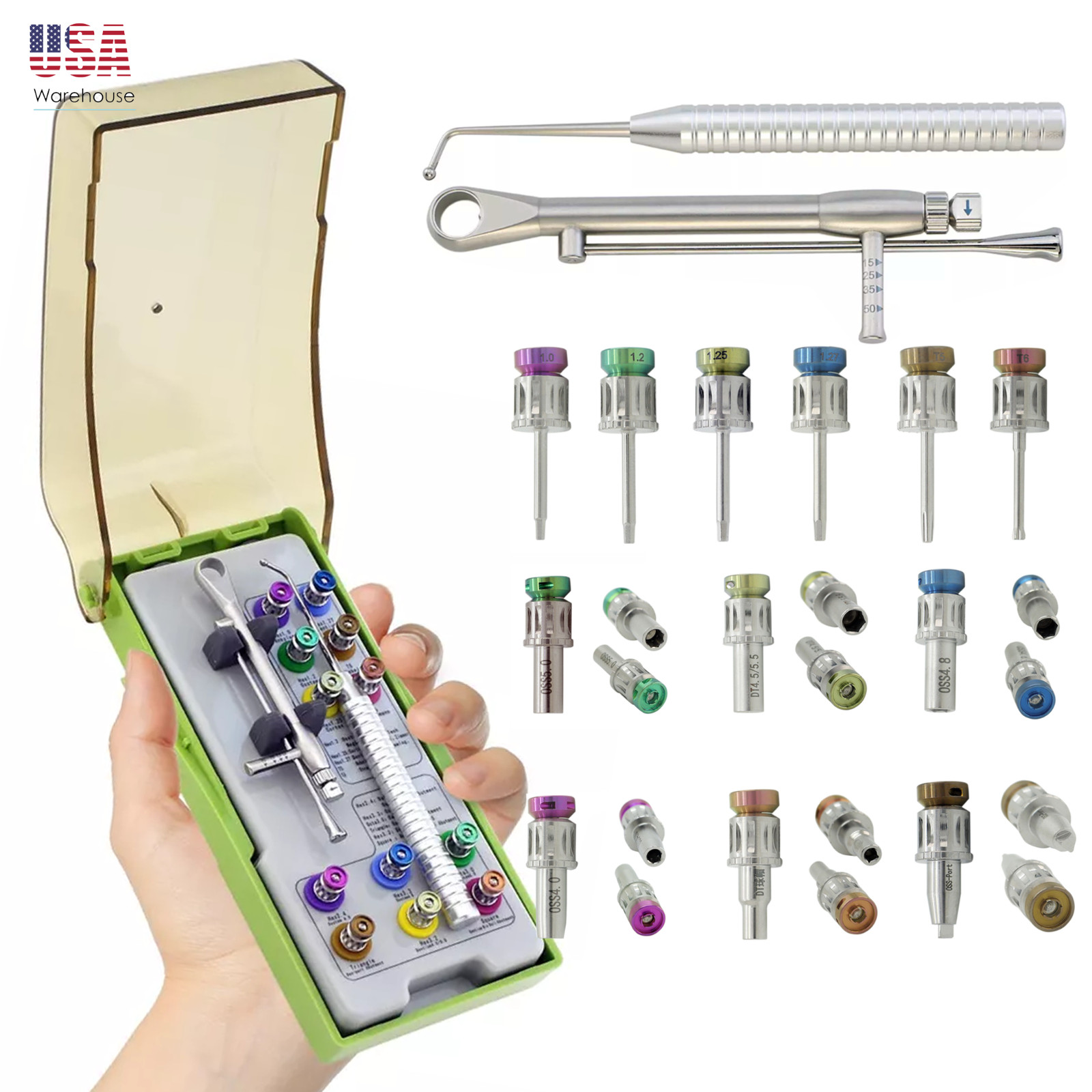 Implant Screwdriver HEX Driver Locator Ball Multi-Unit Abutment Wrench Ratchet