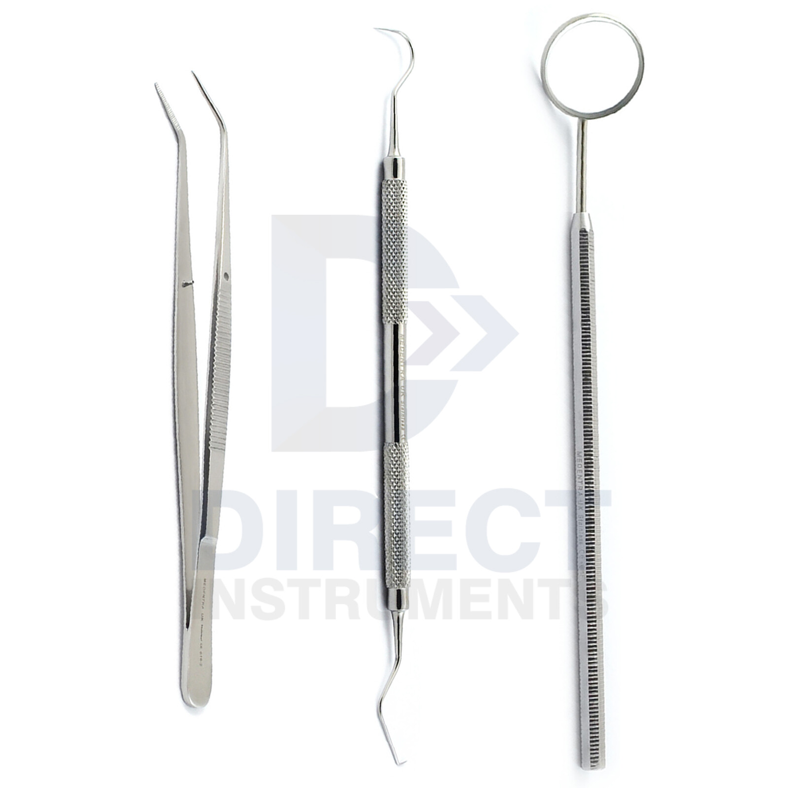 Dental Examination Set Diagnostic Mirror Teeth Cleaning Explorer Hygiene Tweezer