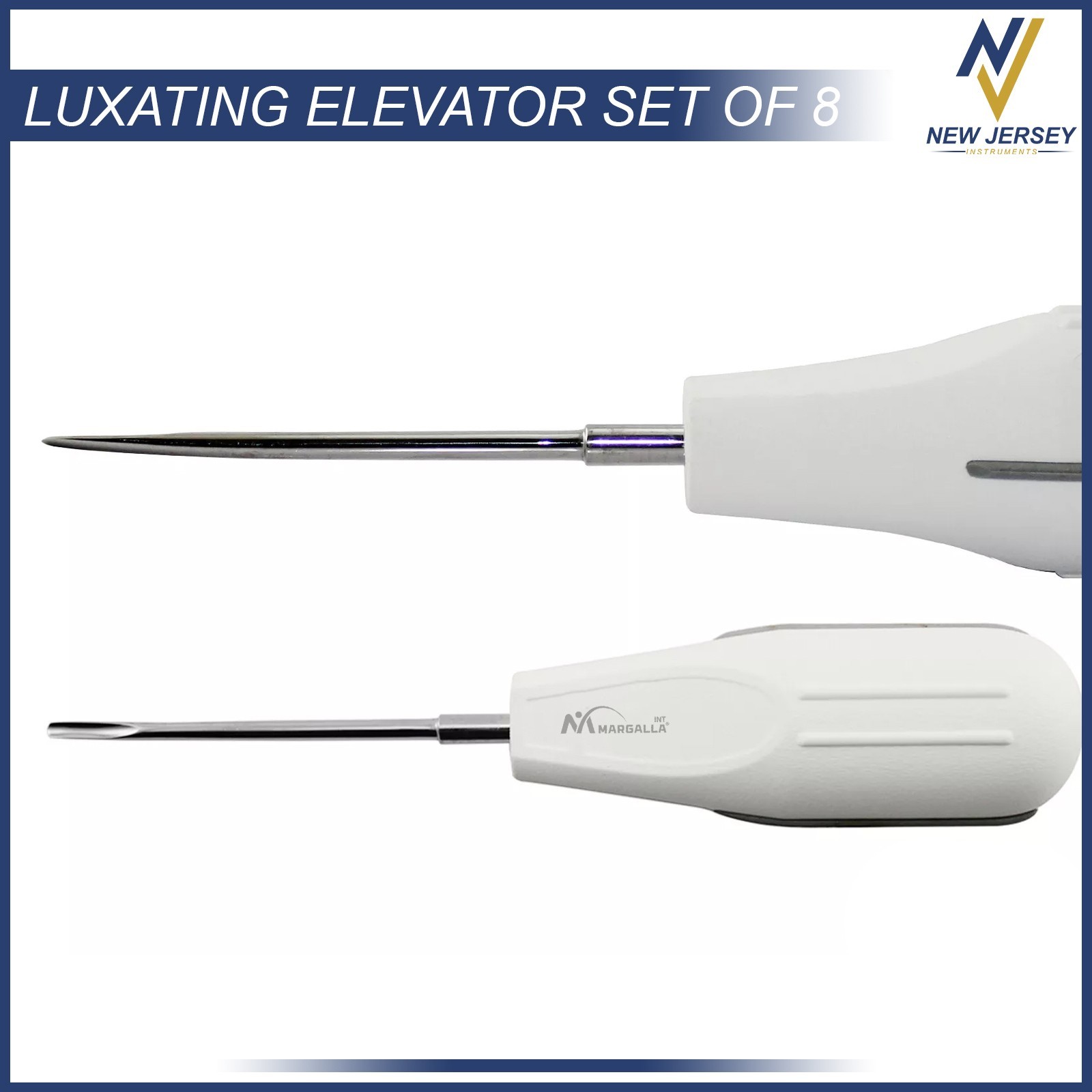 8 PCS White Dental Root Elevators Oral Surgery PDL Luxating Tooth loosening