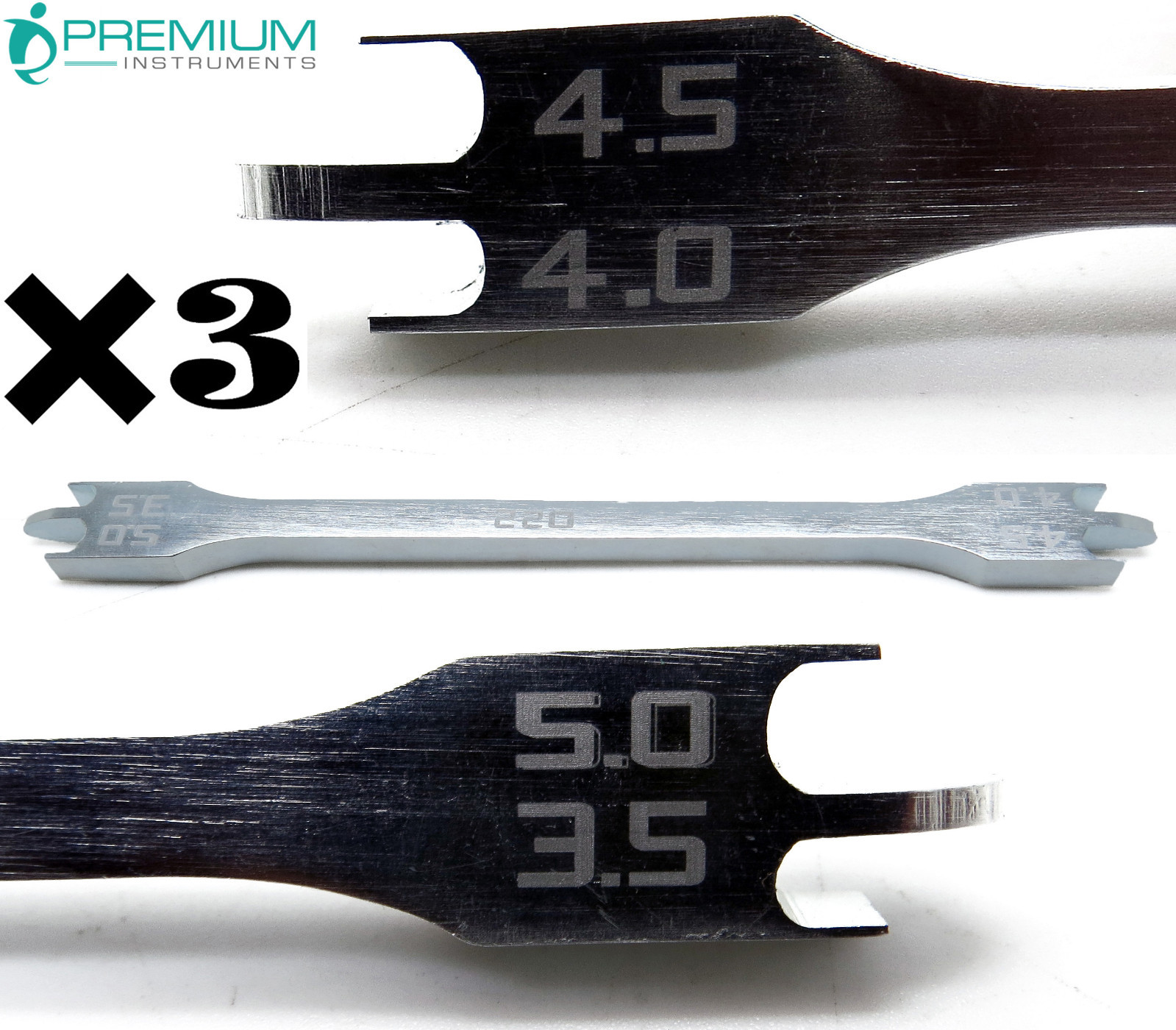 3× Dental Bracket Height Gauge 022 Orthodontic Instruments