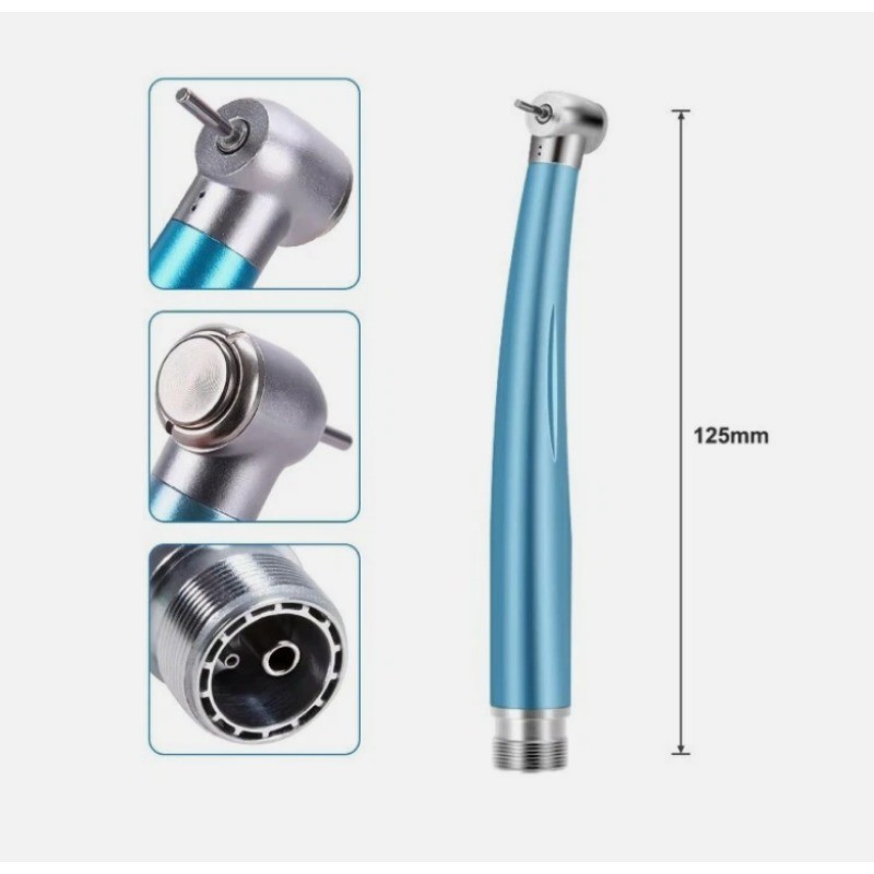 Dental High Speed Handpiece NSK Style Air Turbine 2/4 Hole Push Button Light Blu