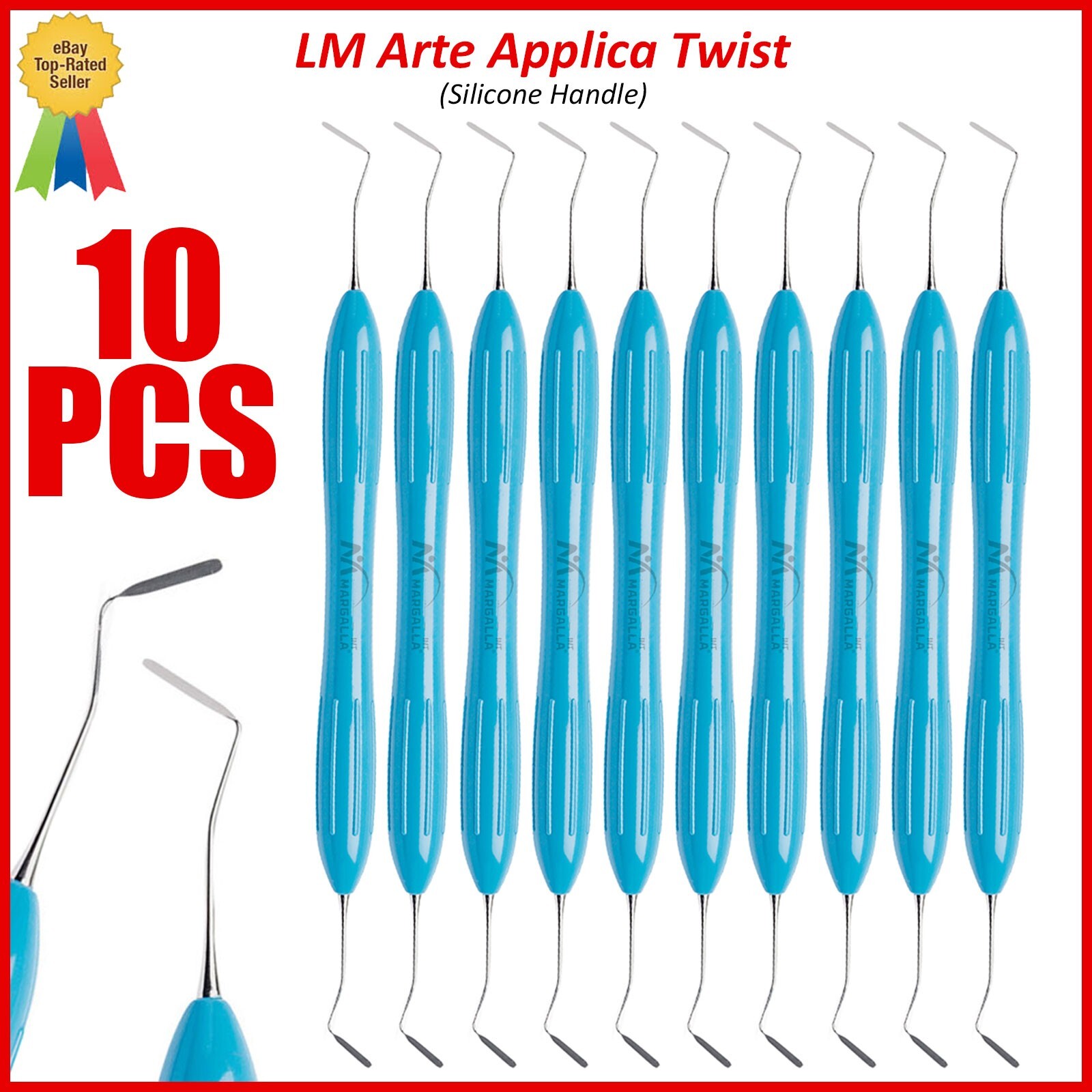 10Pcs Lm Arte Applica Twist Dental Composite Filling Instruments Silicone Handle