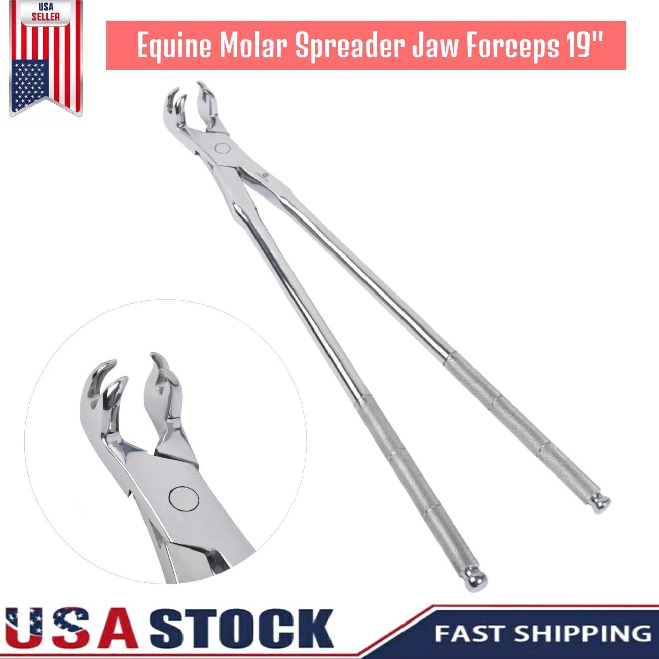 Equine Molar Spreader Forceps 19″ Straight Jaw Veterinary Dental Instrument US
