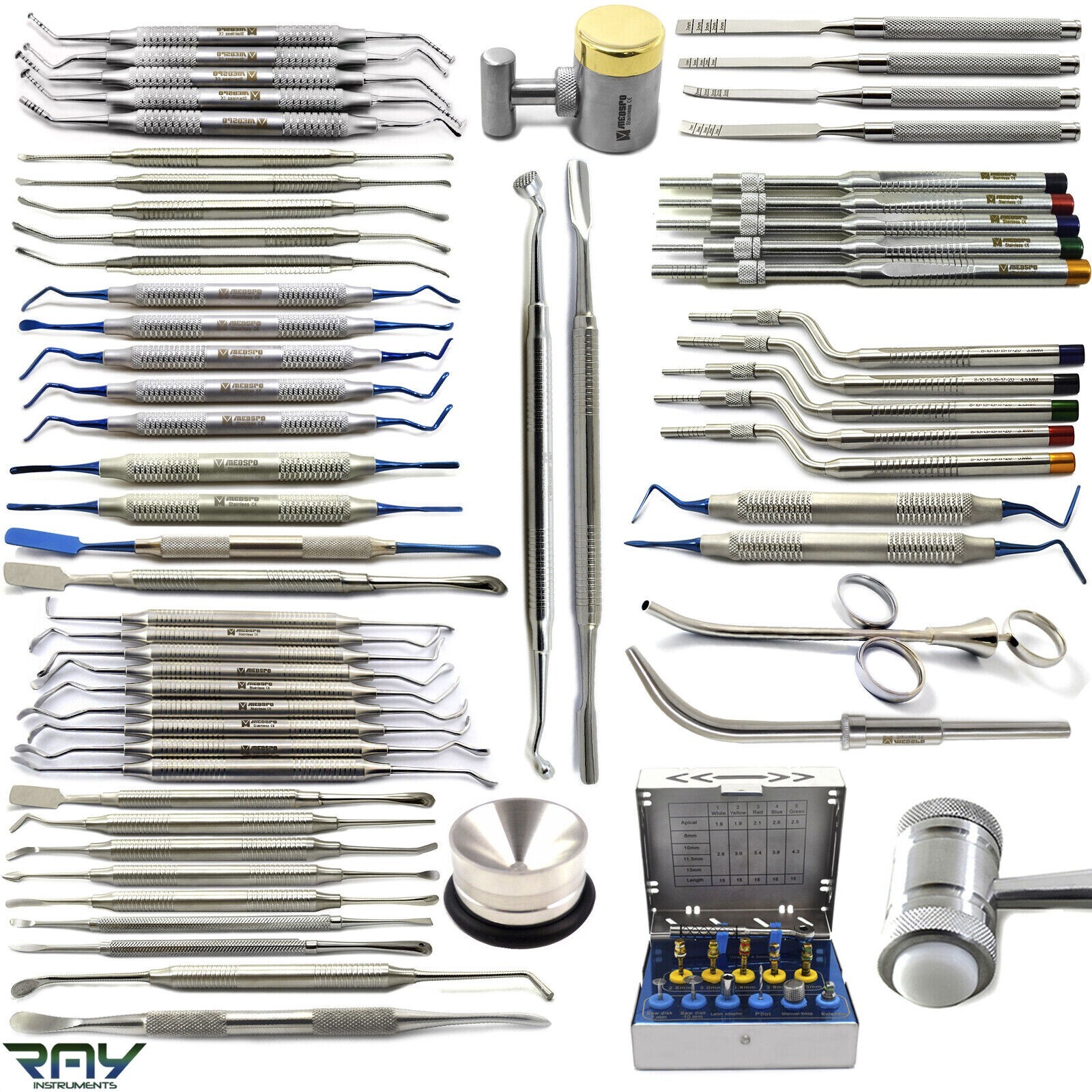 All in 1 Sinus Lift Instruments Chisels Elevators Dental Implant Graft Surgery