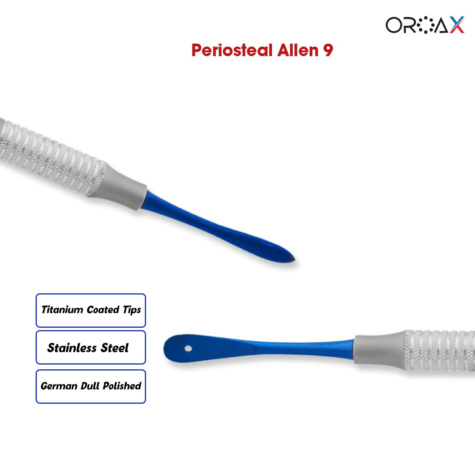 Periosteal Elevator Allen Molt 9 Blue Titanium Coted Implant Surgery Instruments