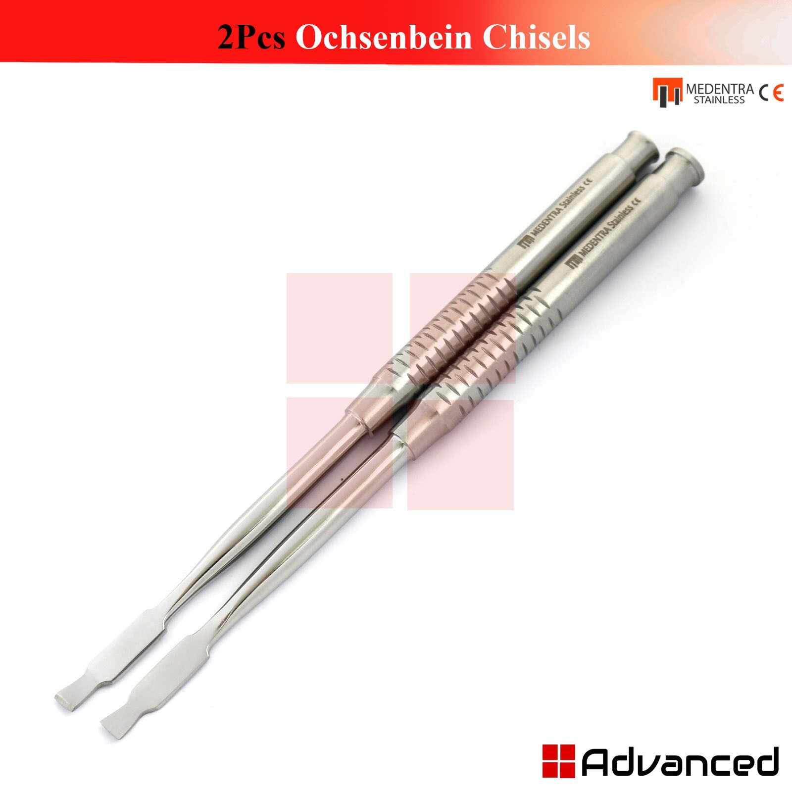 Set of 2 Ochsenbein Chisels Dental Bone Chisel Periodontal Surgery Instruments